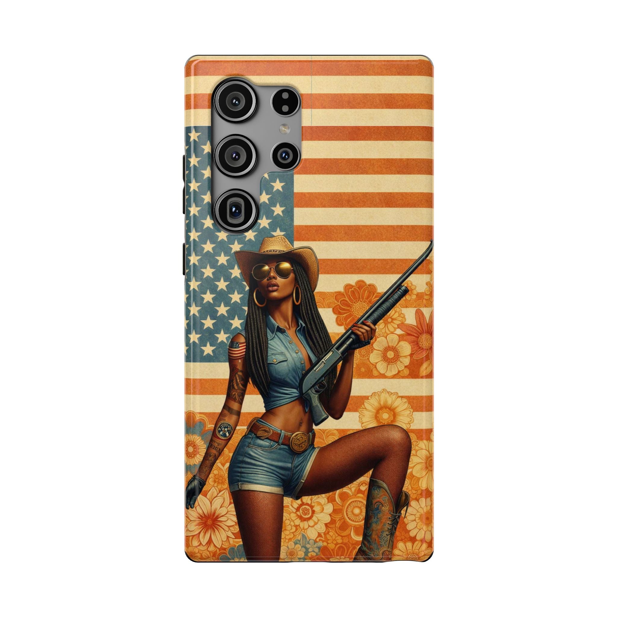 Americana 12 Gauge Pinup Girl - Impact‑Resistant Phone Case   Samsung Galaxy Series S22 / S22+ / S22 Ultra - S25 / S25+ / S25 Ultra