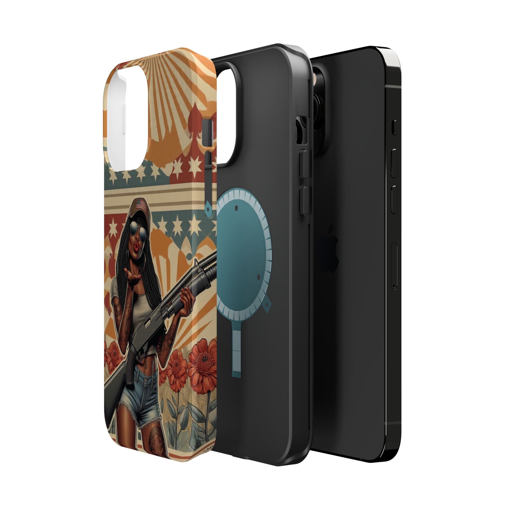 Americana 12GA Pinup Girl - Magnetic Impact‑Resistant Phone Case  iPhone 13-17 / Samsung S26  MagSafe Compatible