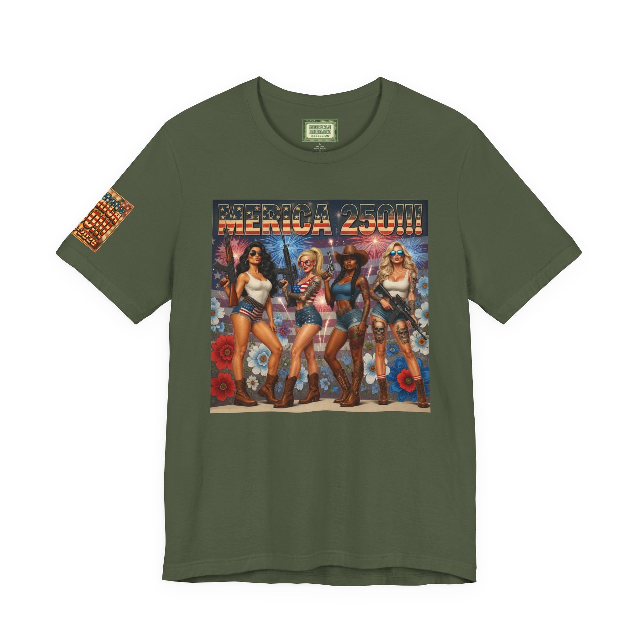 MERICAN DREAMZ REBELLION – MERICA 250!!!  Short Sleeve T‑Shirt – 250 Years of Freedom 1776-2026 Graphic Tee-#3