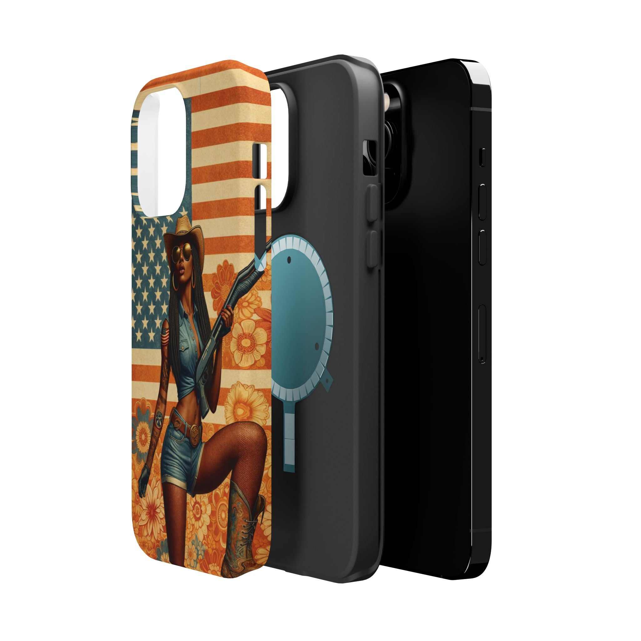 Americana 12GA Pinup Girl - Magnetic Impact‑Resistant Phone Case  iPhone 13-17 / Samsung S26  MagSafe Compatible
