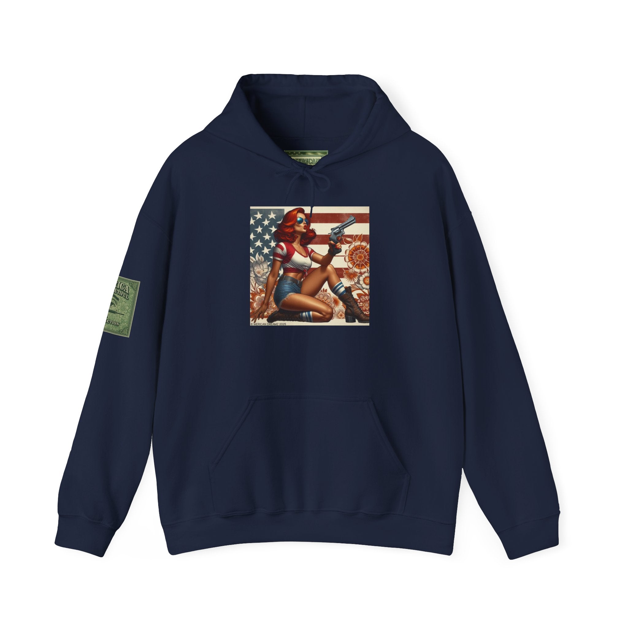 Retro Americana Pinup Gunslinger Hoodie — Vintage Pinup Girls Pullover