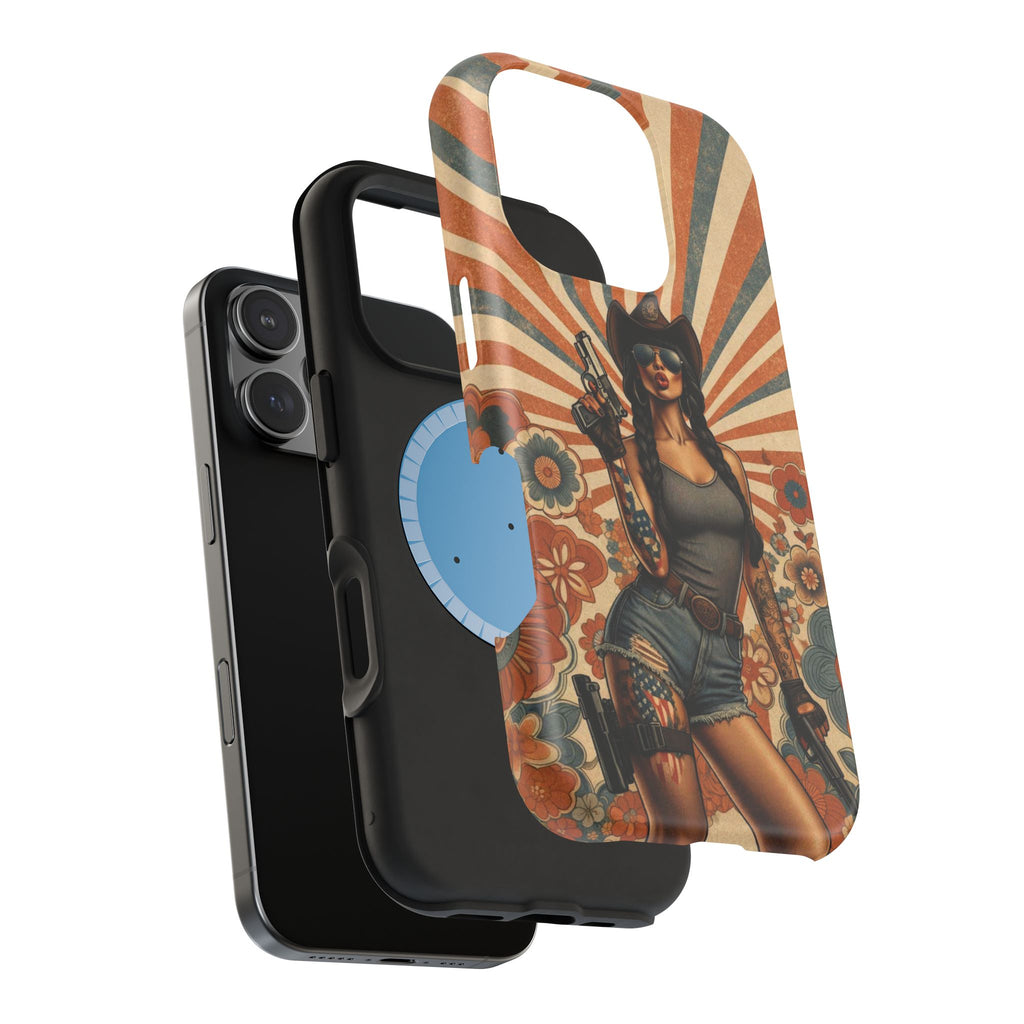 Americana 9mm Pinup Girl - Magnetic Impact‑Resistant Phone Case  iPhone 13-17 / Samsung S26  MagSafe Compatible