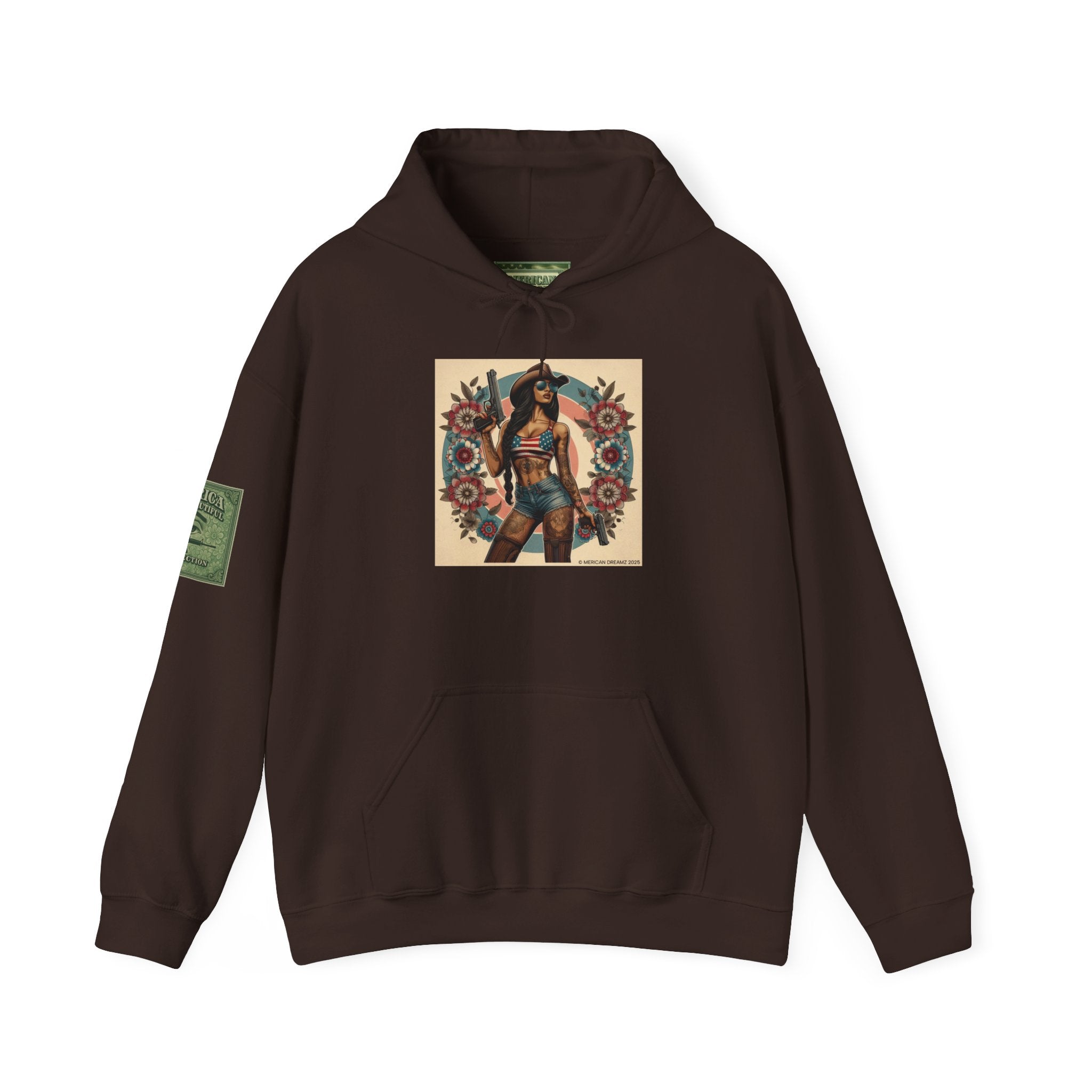 Retro Americana Pinup Gunslinger Hoodie — Vintage Pinup Girls Pullover