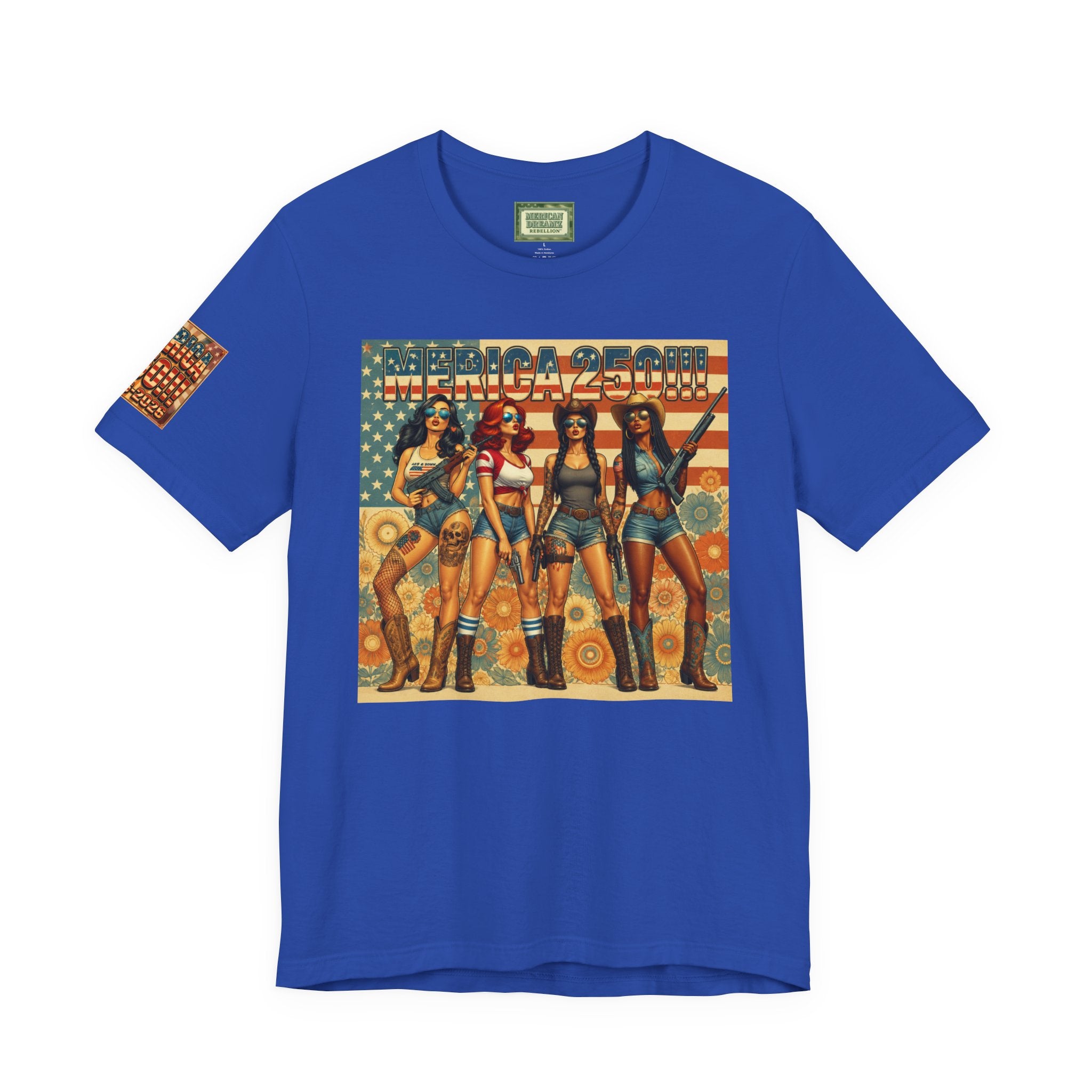 MERICAN DREAMZ REBELLION – MERICA 250!!!  Short Sleeve T‑Shirt – 250 Years of Freedom 1776-2026 Graphic Tee-#2