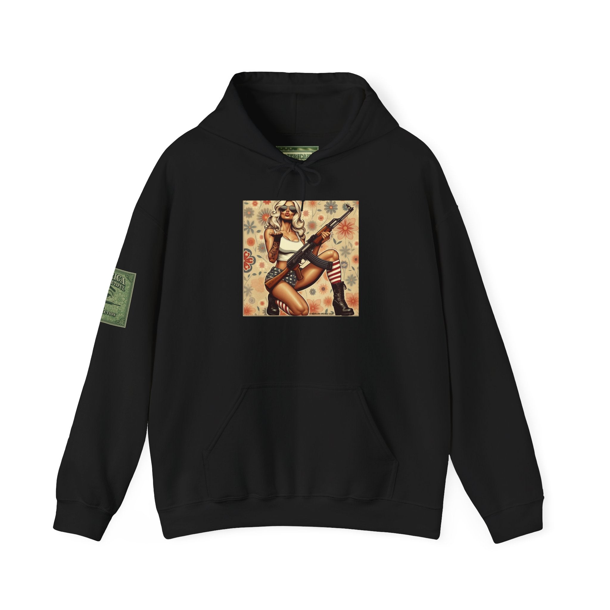 Retro Americana Pinup Gunslinger Hoodie — Vintage Pinup Girls Pullover