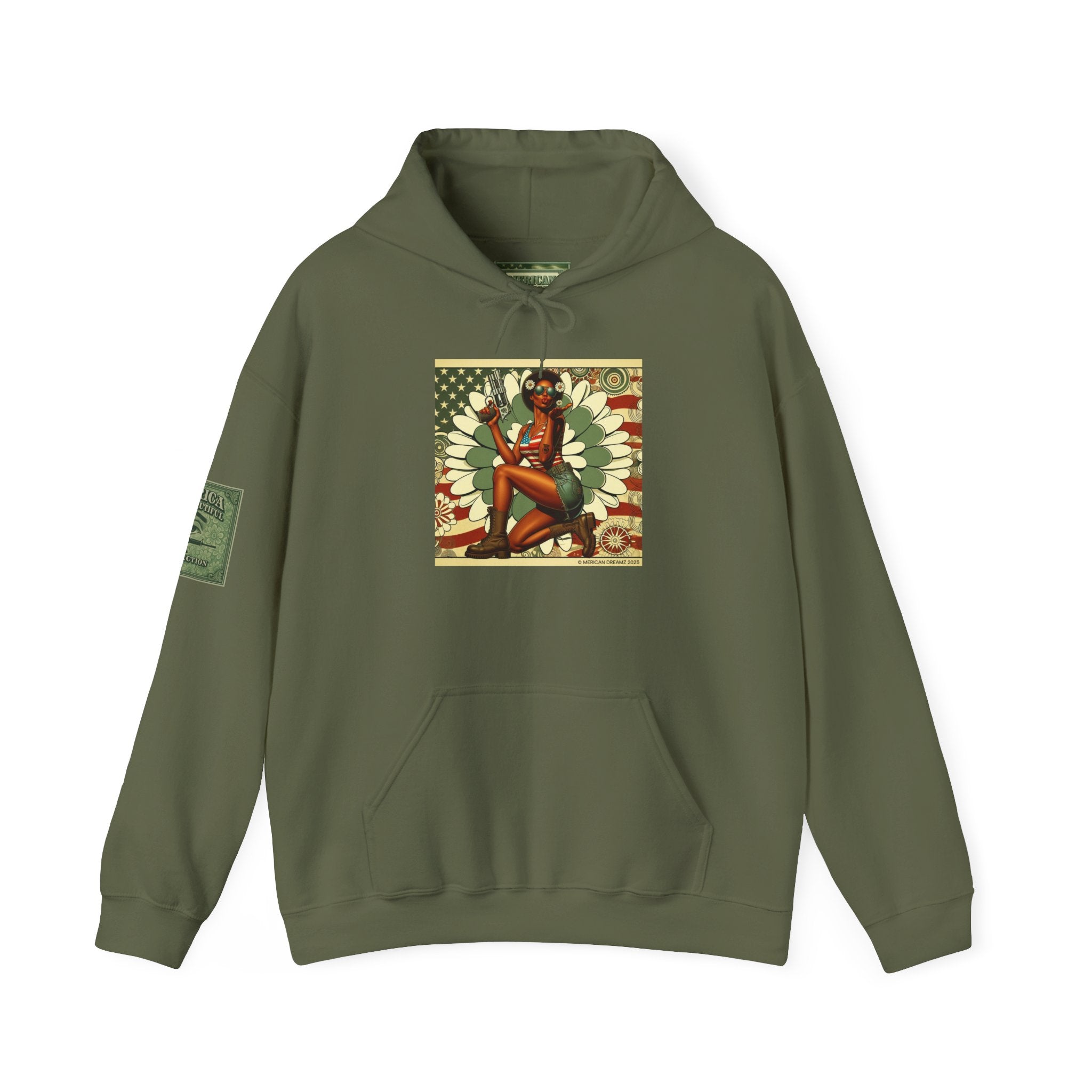 Retro Americana Pinup Gunslinger Hoodie — Vintage Pinup Girls Pullover
