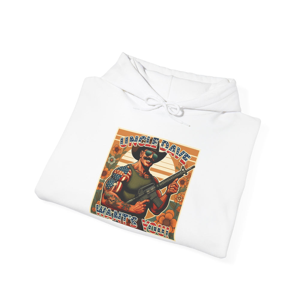 Patriotic 'Uncle Dave Wants You' Hoodie — Gunslinger Girls Rifle Retro Illustration (US Only)