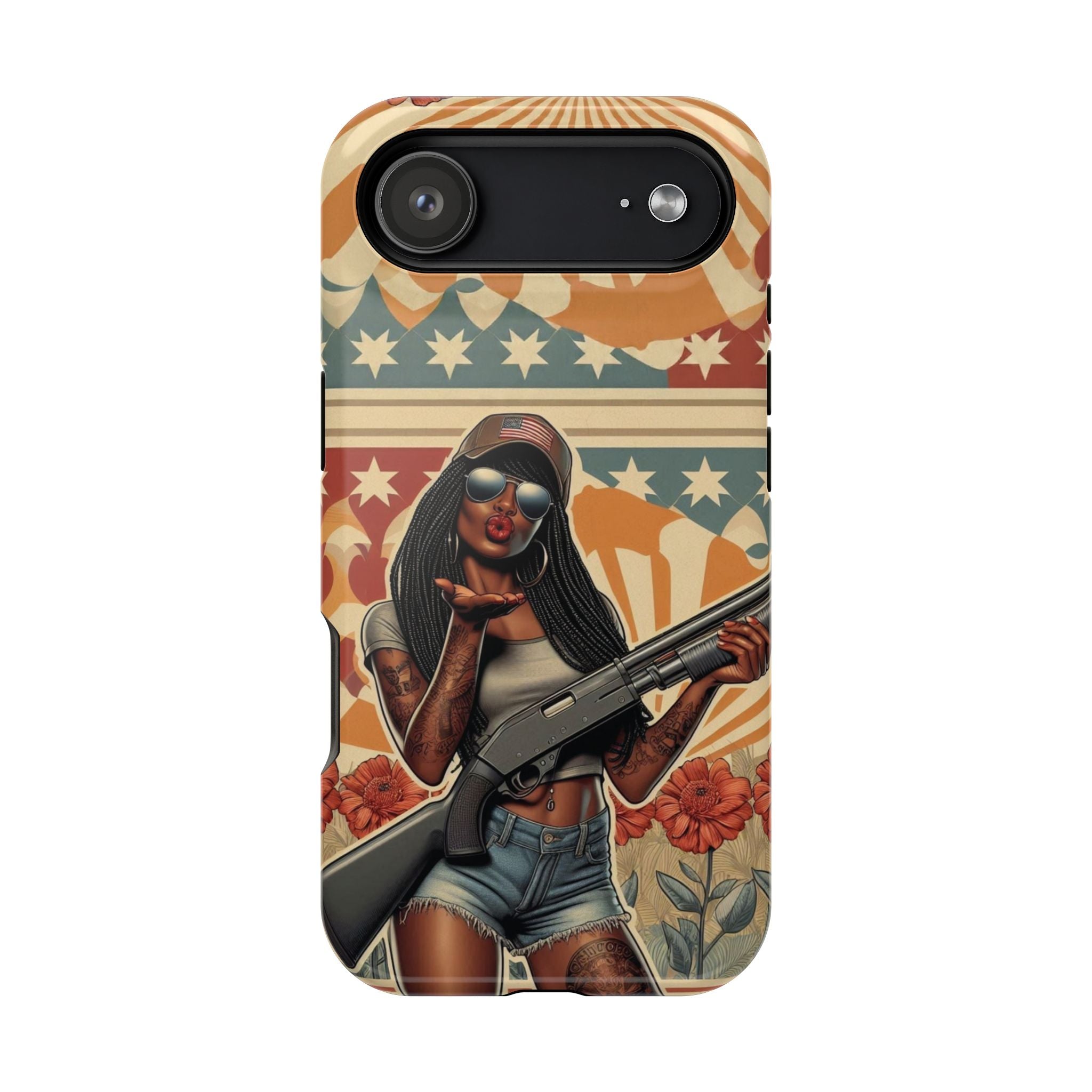 Americana 12GA Pinup Girl - Magnetic Impact‑Resistant Phone Case  iPhone 13-17 / Samsung S26  MagSafe Compatible
