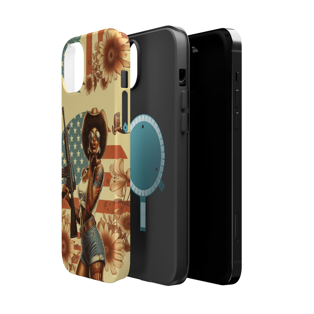 Americana AR-15 Pinup Girl - Magnetic Impact‑Resistant Phone Case  iPhone 13-17 / Samsung S26  MagSafe Compatible