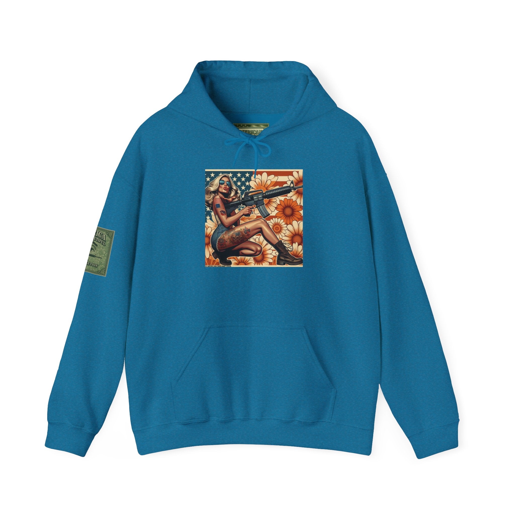 Retro Americana Pinup Gunslinger Hoodie — Vintage Pinup Girls Pullover