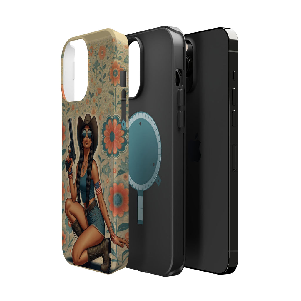Americana 9mm Pinup Girl - Magnetic Impact‑Resistant Phone Case  iPhone 13-17 / Samsung S26  MagSafe Compatible