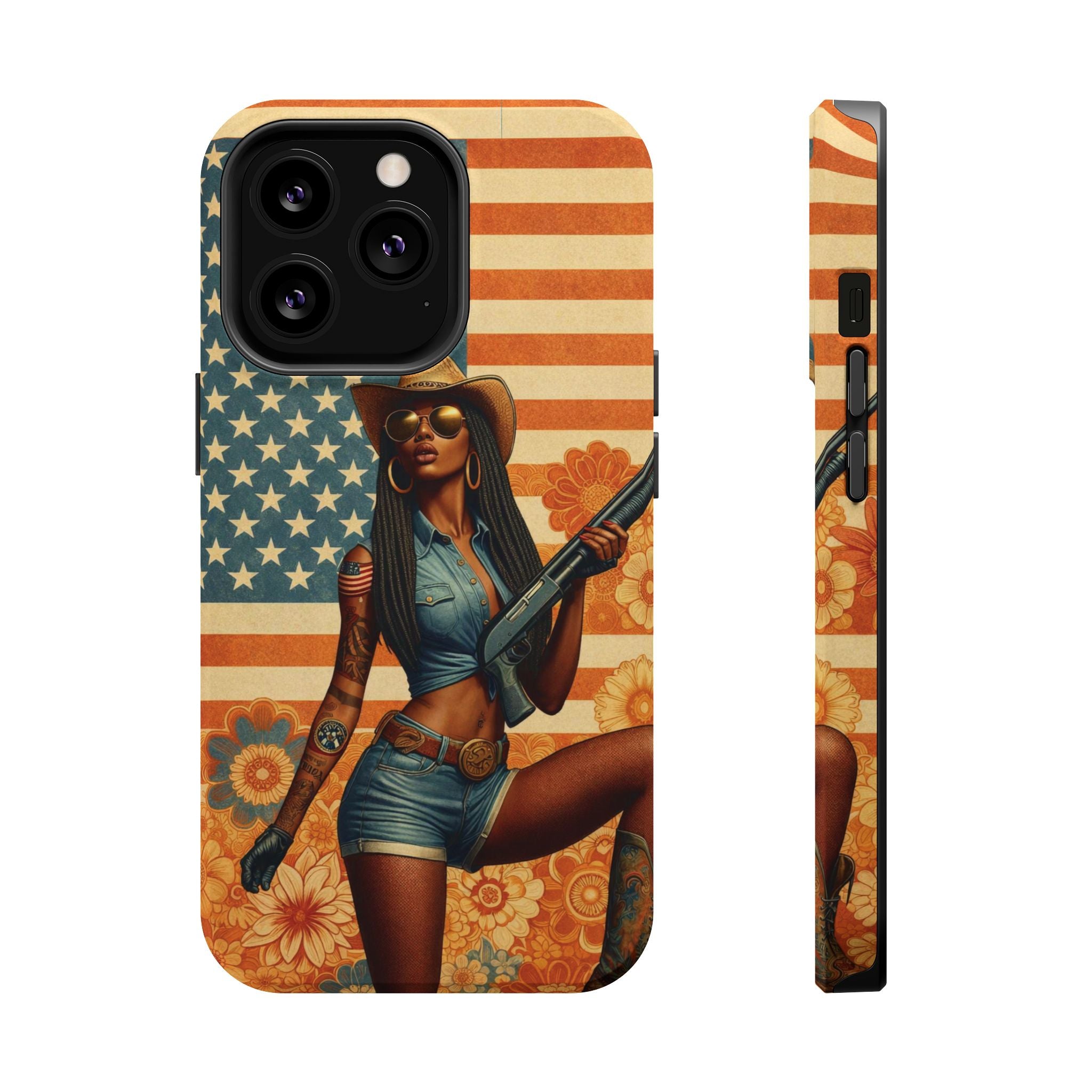 Americana 12GA Pinup Girl - Magnetic Impact‑Resistant Phone Case  iPhone 13-17 / Samsung S26  MagSafe Compatible