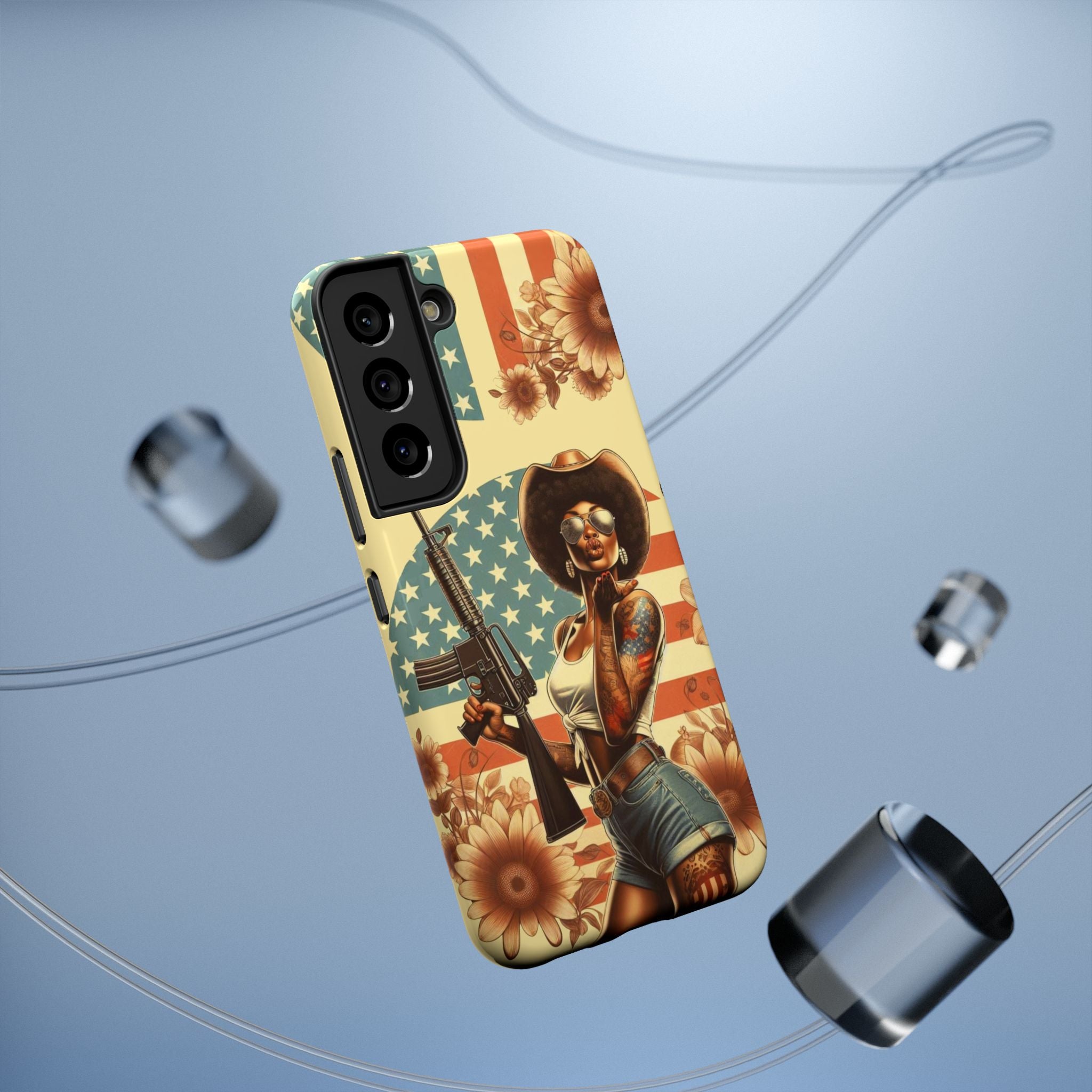 Americana AR-15 Pinup Girl - Impact‑Resistant Phone Case Samsung Galaxy Series S22 / S22+ / S22 Ultra - S25 / S25+ / S25 Ultra