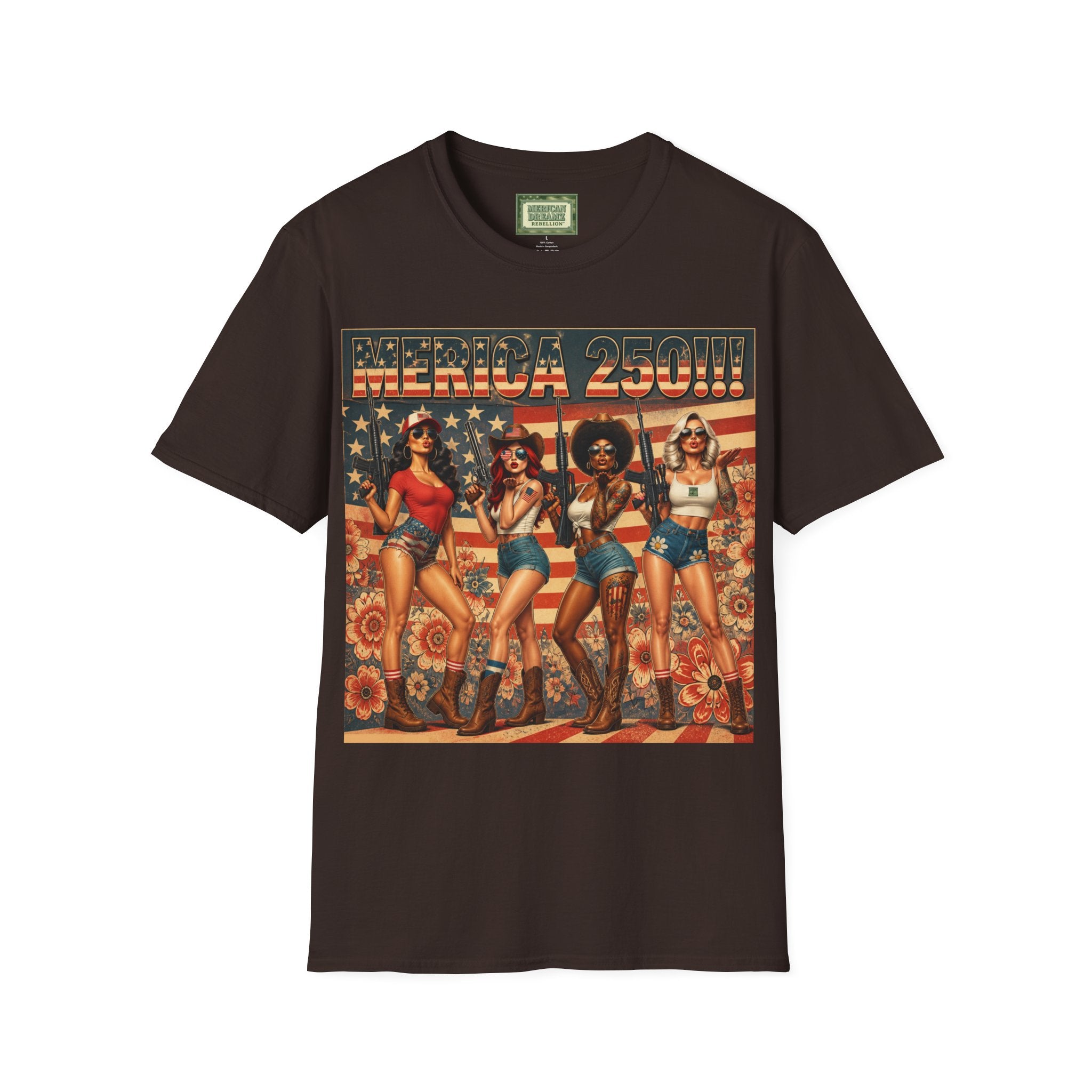 MERICAN DREAMZ REBELLION – MERICA 250!!!  Graphic T‑Shirt – 250 Years of Freedom 1776-2026 Graphic Tee-#1