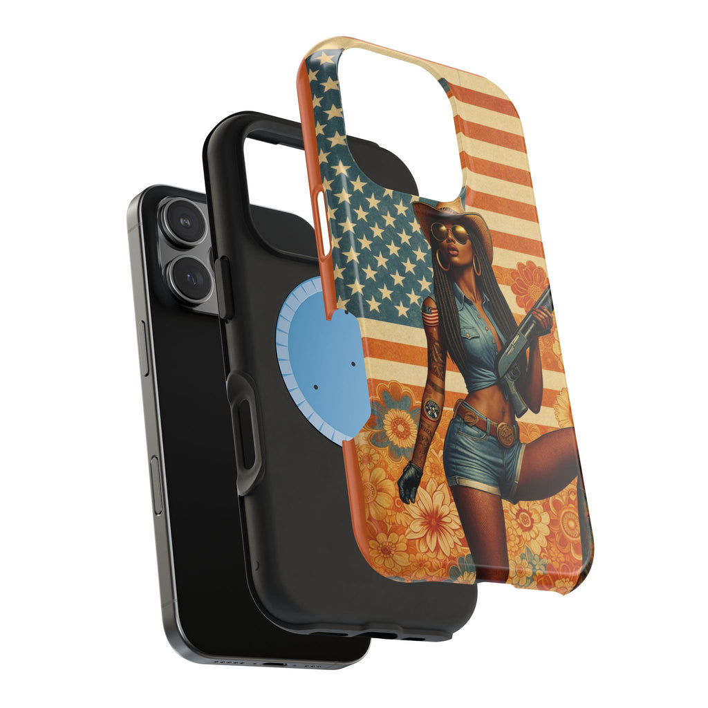 Americana 12GA Pinup Girl - Magnetic Impact‑Resistant Phone Case  iPhone 13-17 / Samsung S26  MagSafe Compatible