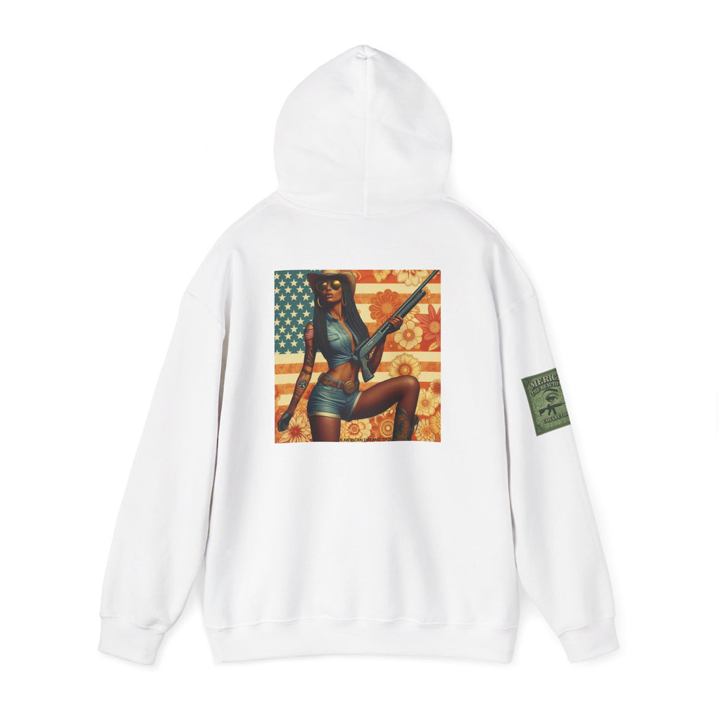 Retro Americana Pinup Gunslinger Hoodie — Vintage Pinup Girls Pullover