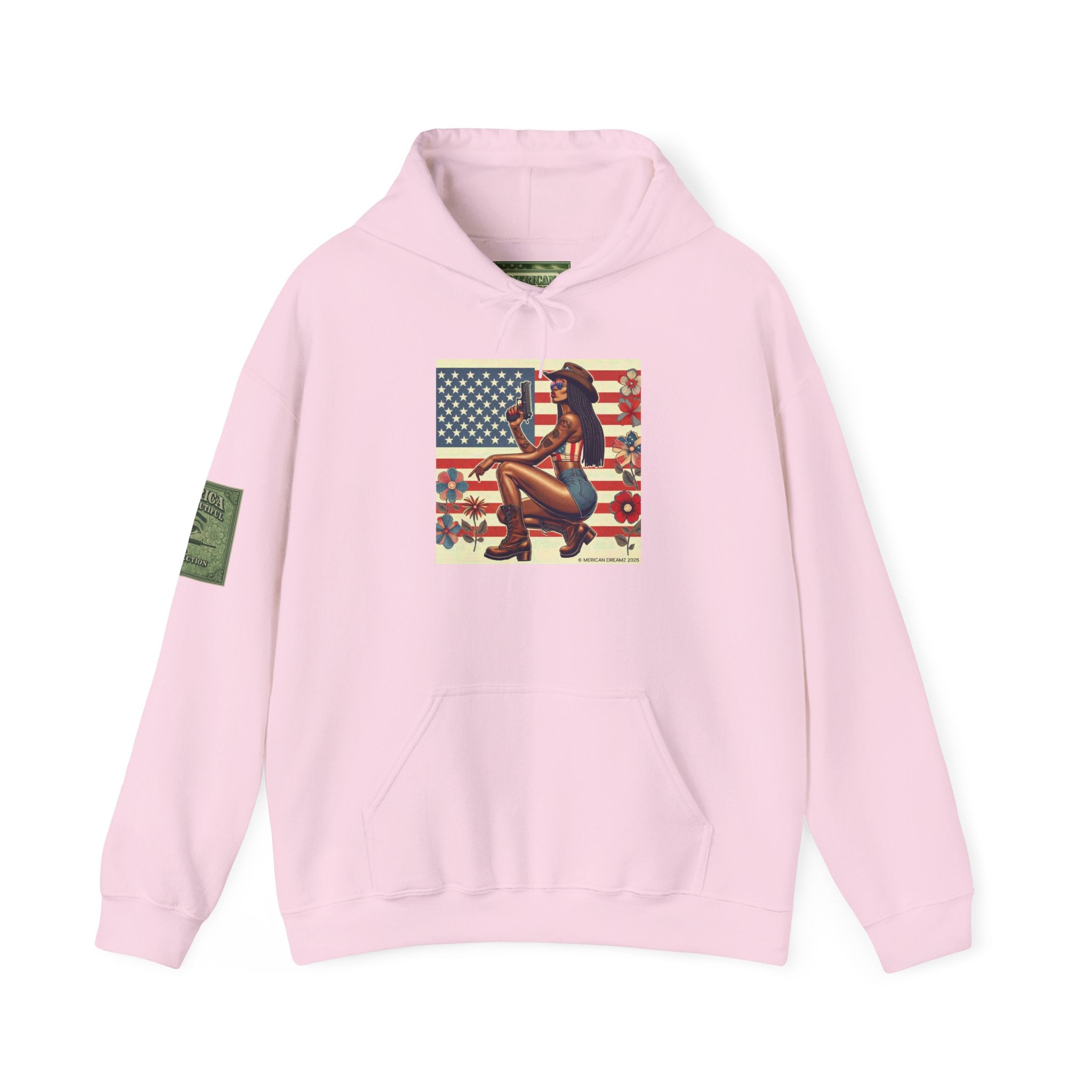 Retro Americana Pinup Gunslinger Hoodie — Vintage Pinup Girls Pullover