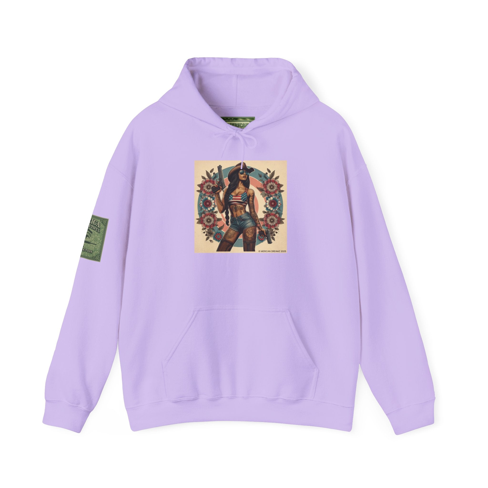 Retro Americana Pinup Gunslinger Hoodie — Vintage Pinup Girls Pullover