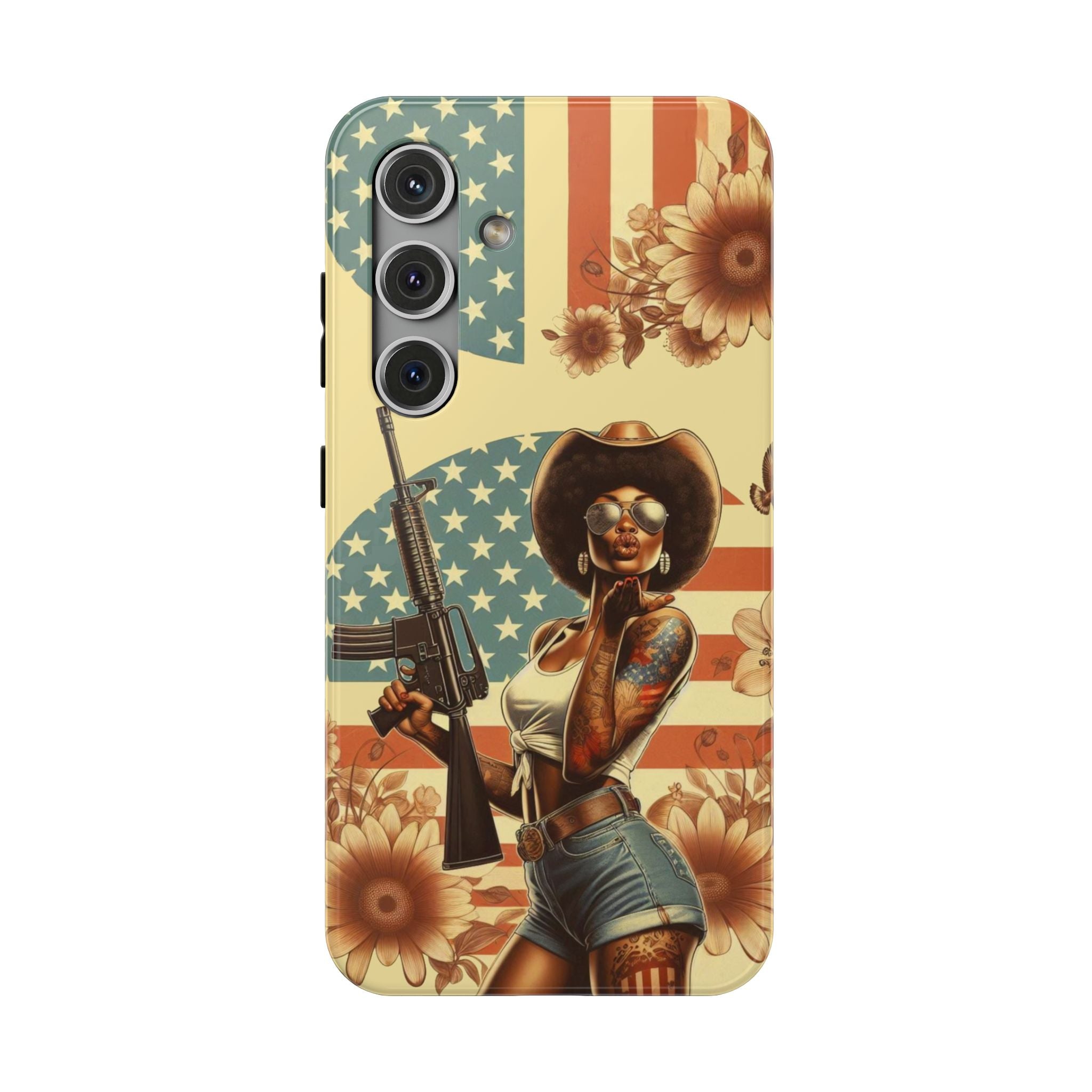 Americana AR-15 Pinup Girl - Impact‑Resistant Phone Case Samsung Galaxy Series S22 / S22+ / S22 Ultra - S25 / S25+ / S25 Ultra