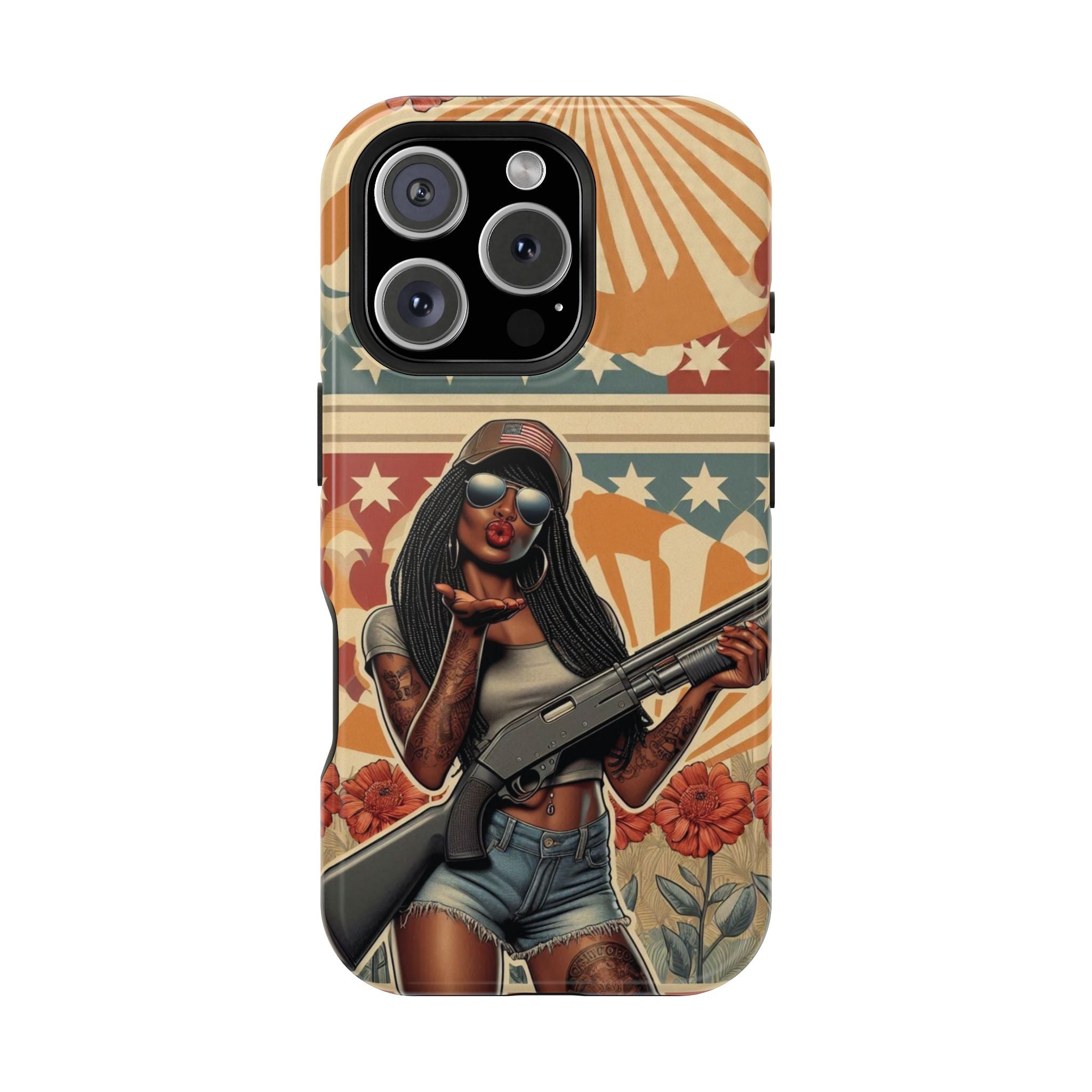 Americana 12GA Pinup Girl - Magnetic Impact‑Resistant Phone Case  iPhone 13-17 / Samsung S26  MagSafe Compatible