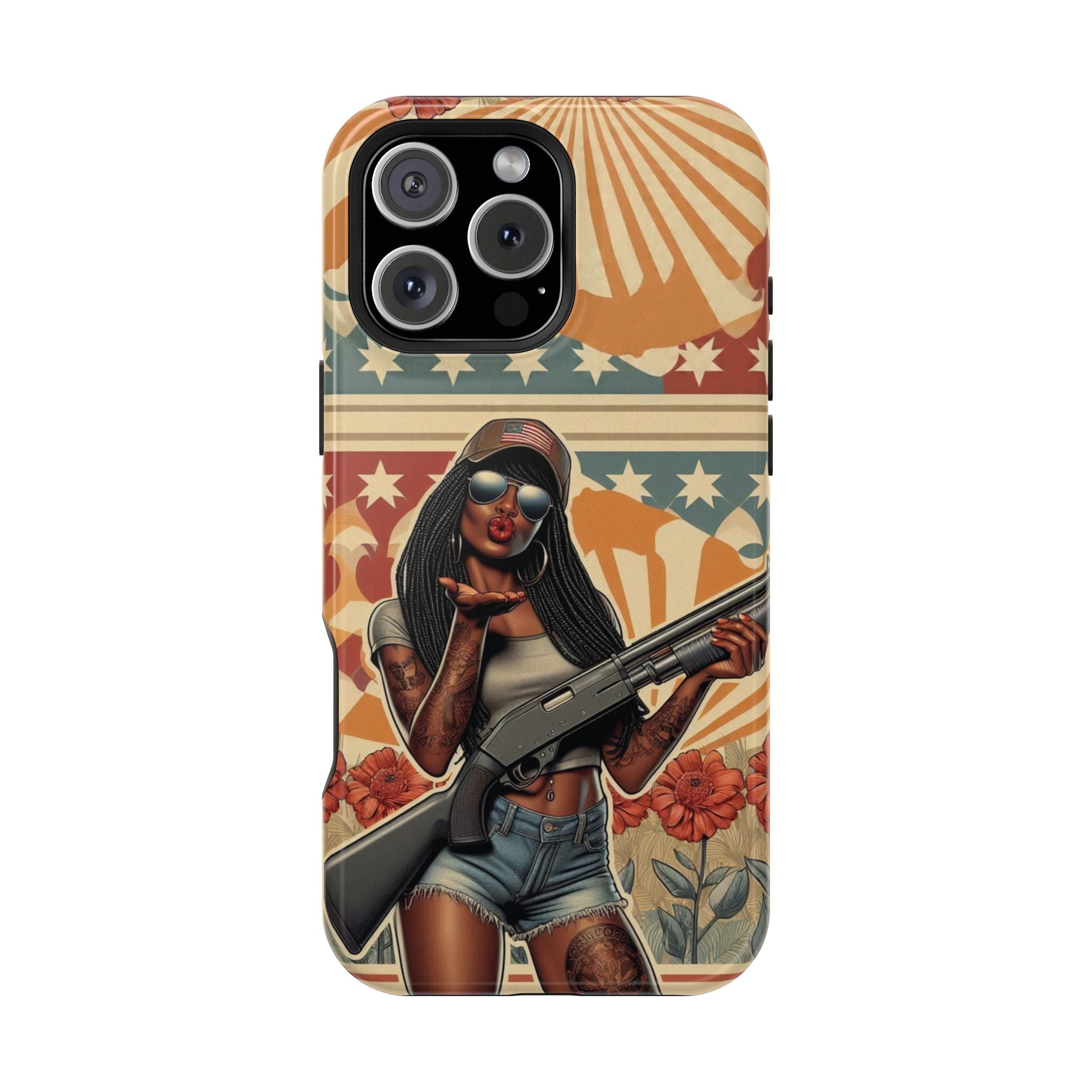Americana 12GA Pinup Girl - Magnetic Impact‑Resistant Phone Case  iPhone 13-17 / Samsung S26  MagSafe Compatible