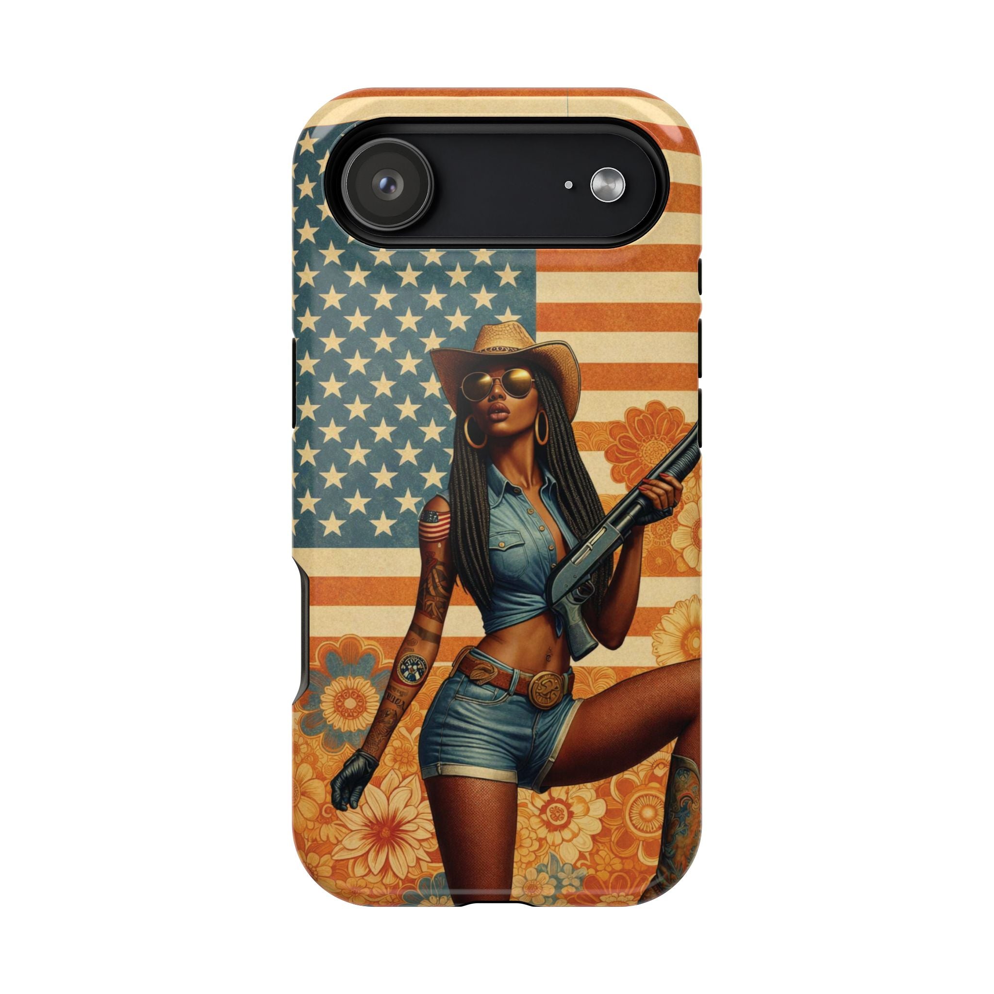 Americana 12GA Pinup Girl - Magnetic Impact‑Resistant Phone Case  iPhone 13-17 / Samsung S26  MagSafe Compatible