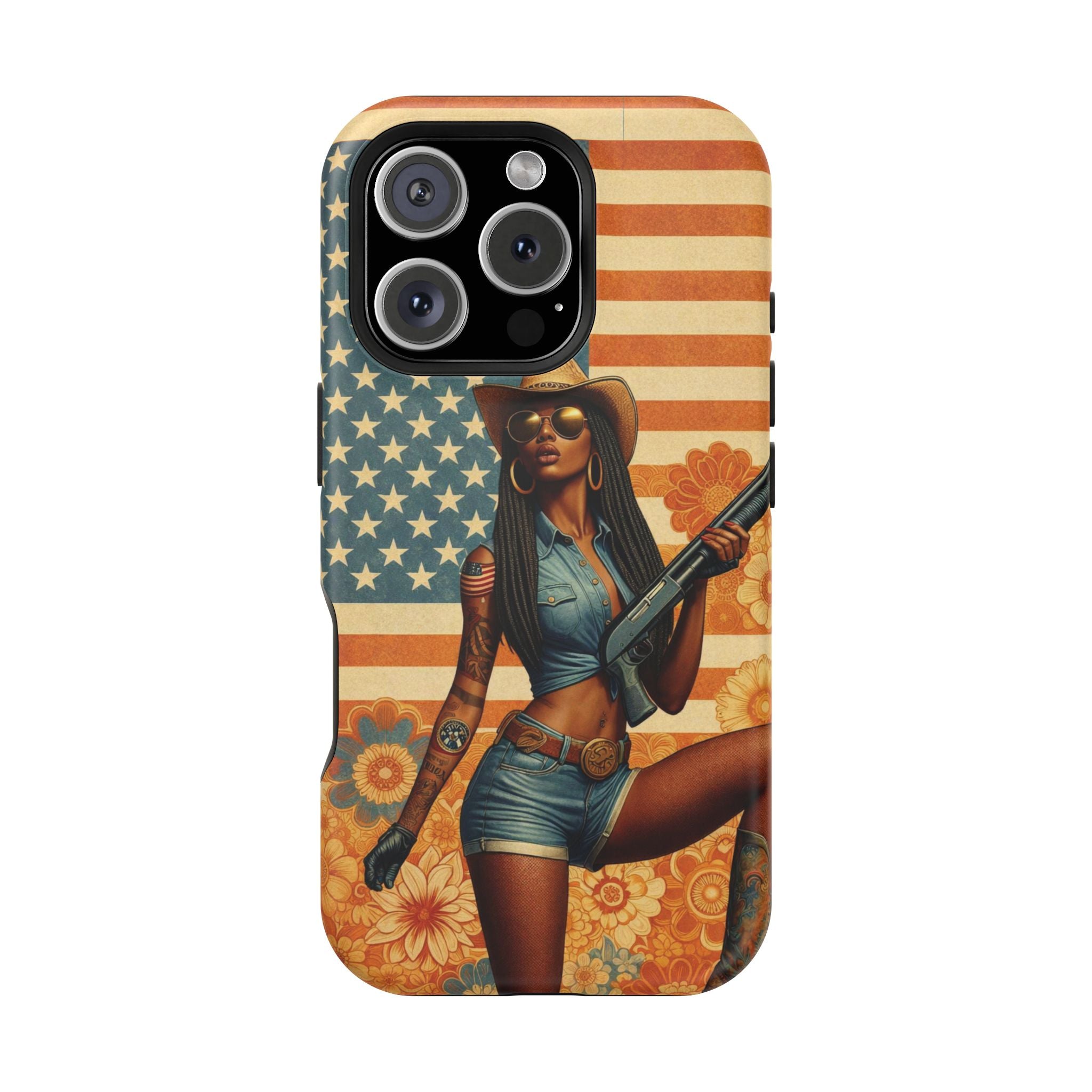 Americana 12GA Pinup Girl - Magnetic Impact‑Resistant Phone Case  iPhone 13-17 / Samsung S26  MagSafe Compatible