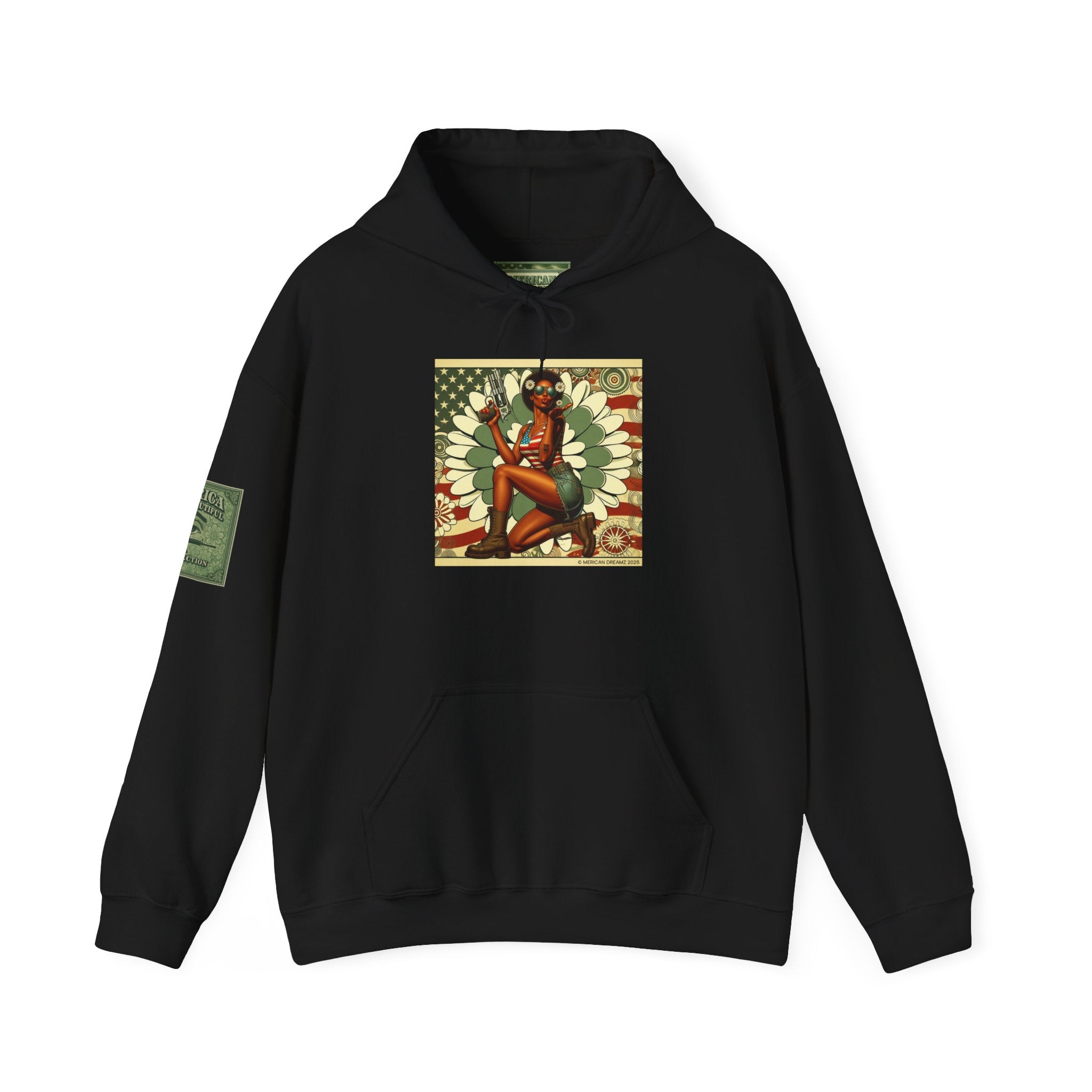 Retro Americana Pinup Gunslinger Hoodie — Vintage Pinup Girls Pullover