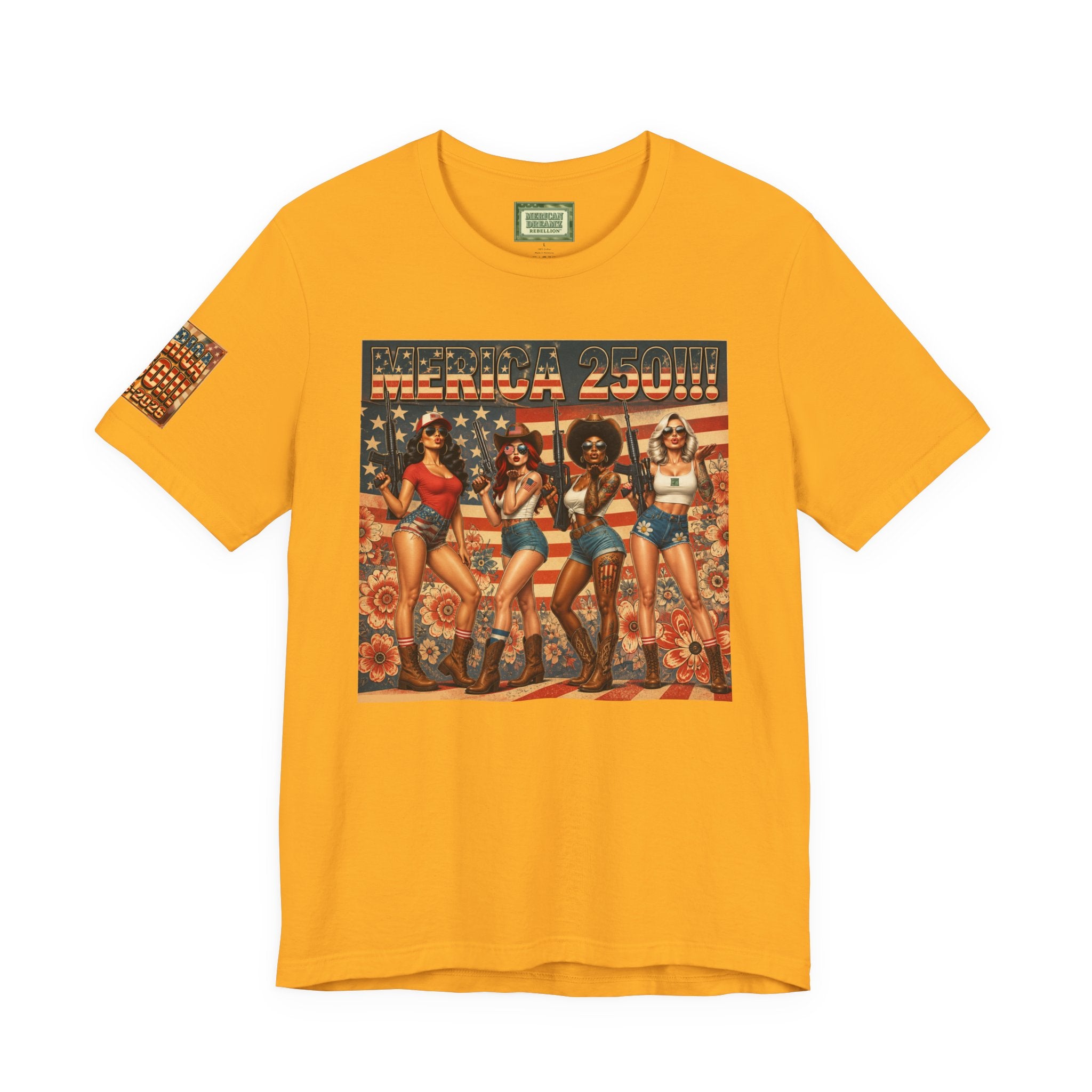 MERICAN DREAMZ REBELLION – MERICA 250!!!  Short Sleeve T‑Shirt – 250 Years of Freedom 1776-2026 Graphic Tee-#1