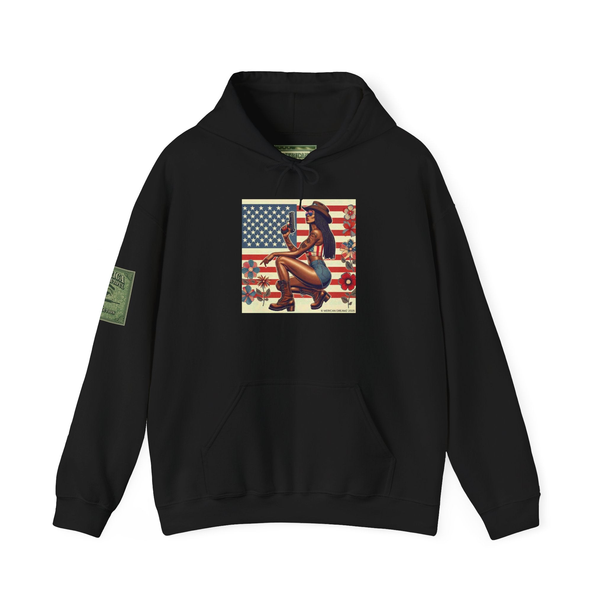 Retro Americana Pinup Gunslinger Hoodie — Vintage Pinup Girls Pullover