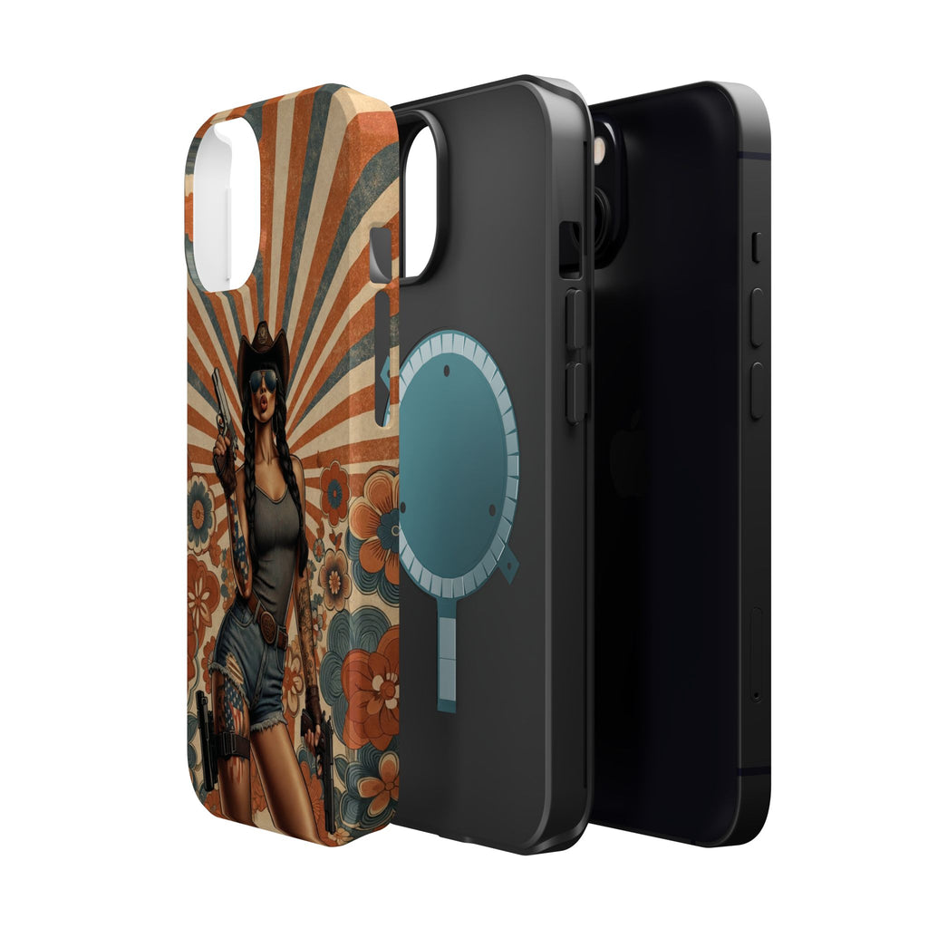 Americana 9mm Pinup Girl - Magnetic Impact‑Resistant Phone Case  iPhone 13-17 / Samsung S26  MagSafe Compatible
