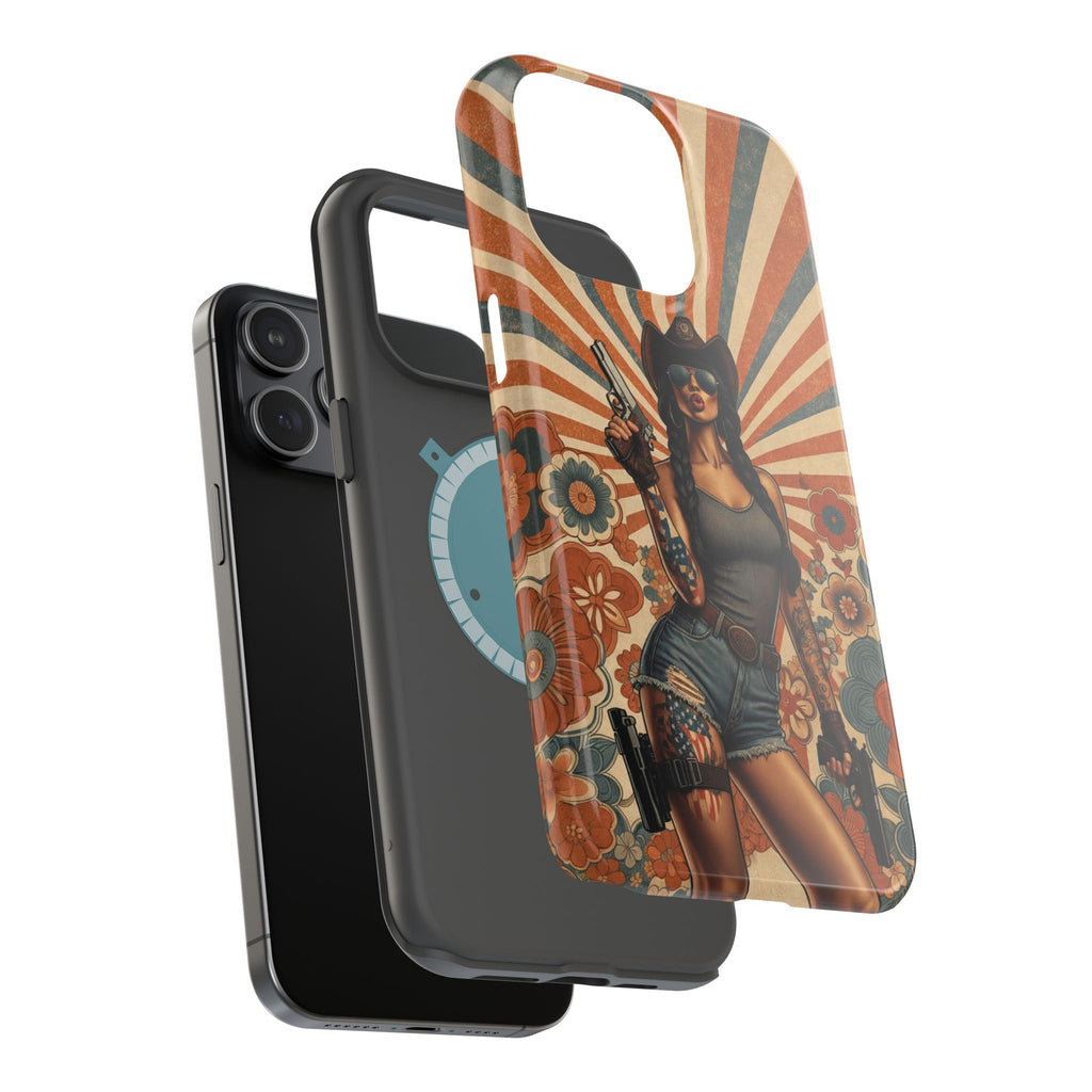 Americana 9mm Pinup Girl - Magnetic Impact‑Resistant Phone Case  iPhone 13-17 / Samsung S26  MagSafe Compatible