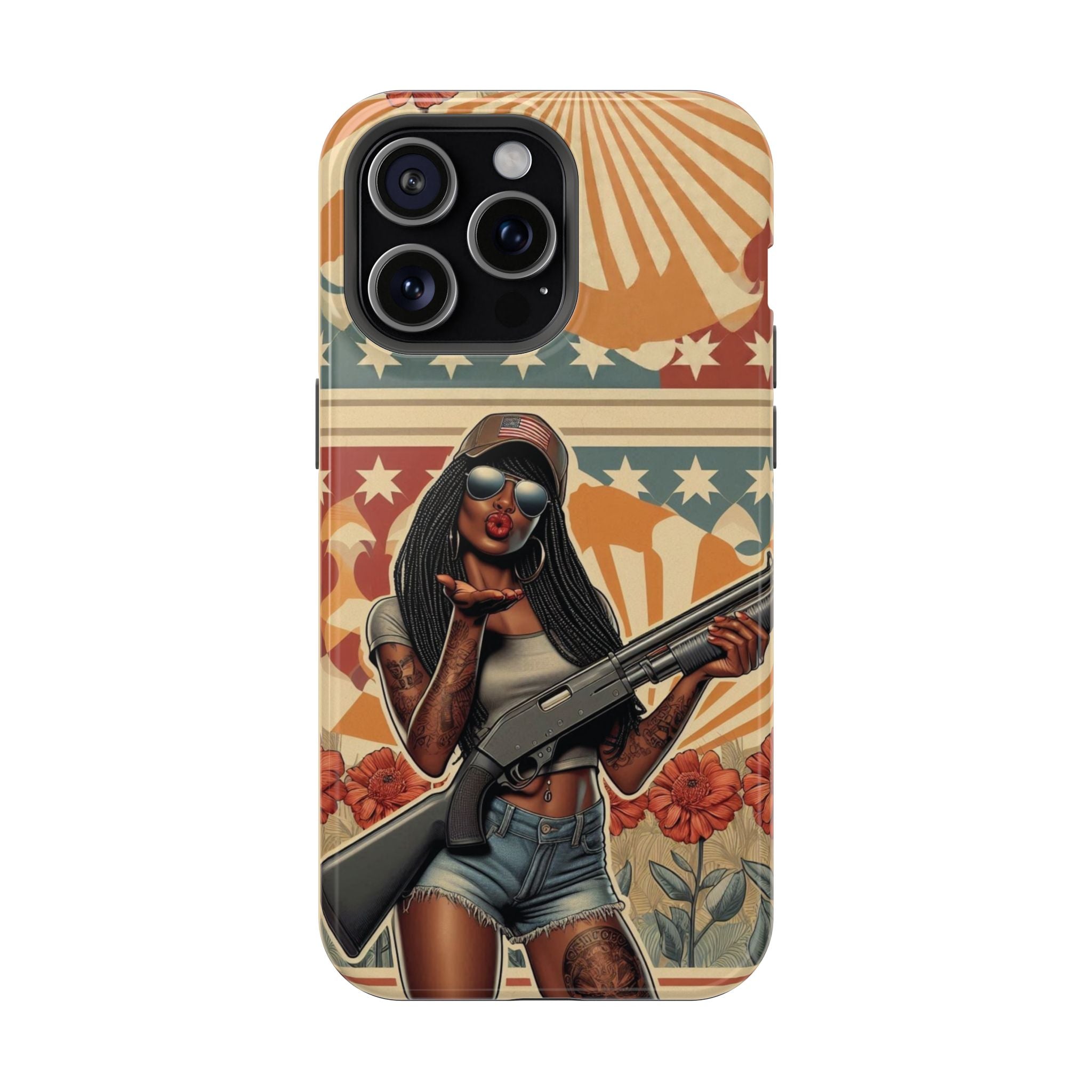 Americana 12GA Pinup Girl - Magnetic Impact‑Resistant Phone Case  iPhone 13-17 / Samsung S26  MagSafe Compatible