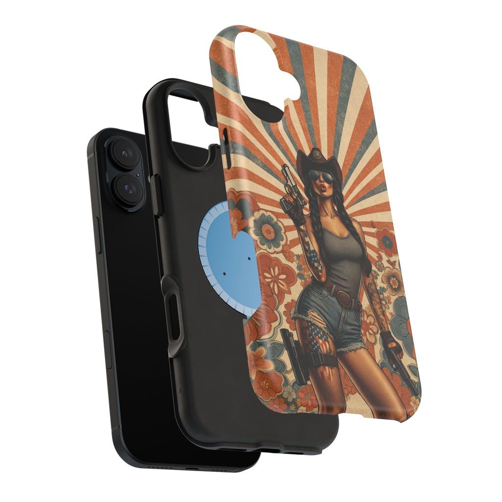 Americana 9mm Pinup Girl - Magnetic Impact‑Resistant Phone Case  iPhone 13-17 / Samsung S26  MagSafe Compatible