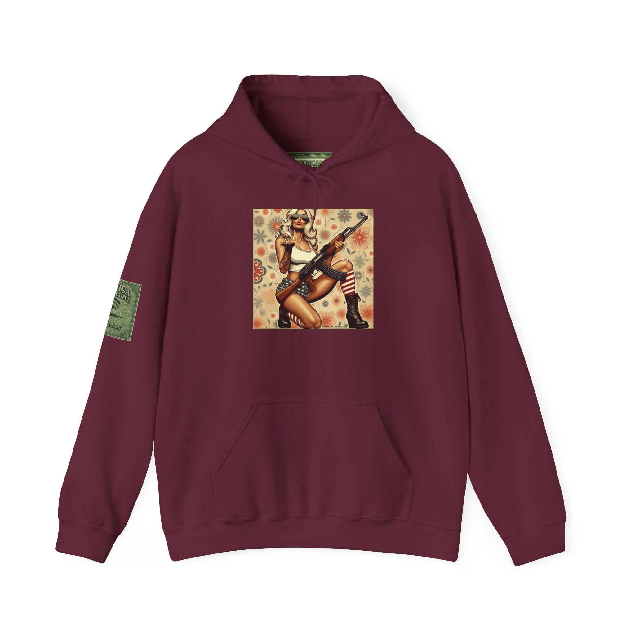 Retro Americana Pinup Gunslinger Hoodie — Vintage Pinup Girls Pullover