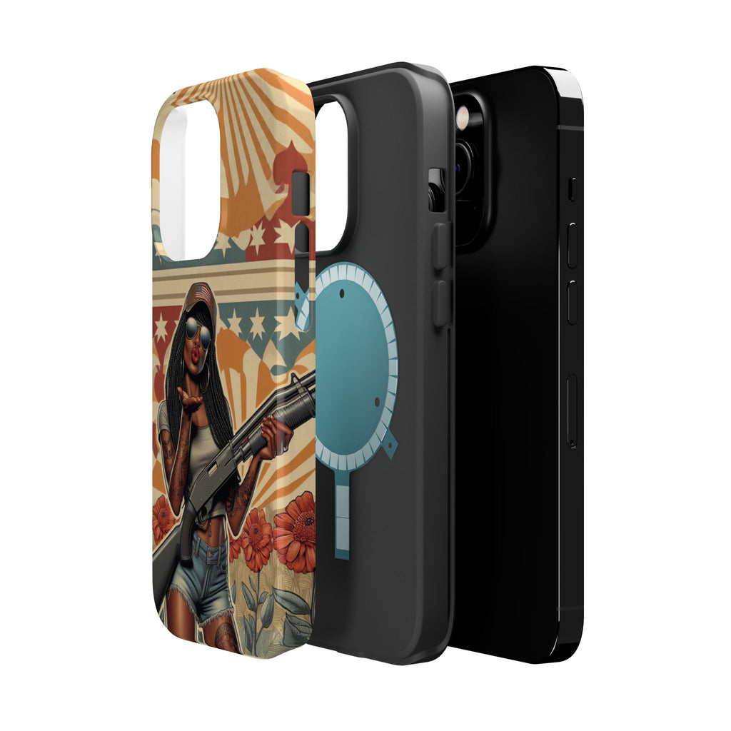 Americana 12GA Pinup Girl - Magnetic Impact‑Resistant Phone Case  iPhone 13-17 / Samsung S26  MagSafe Compatible