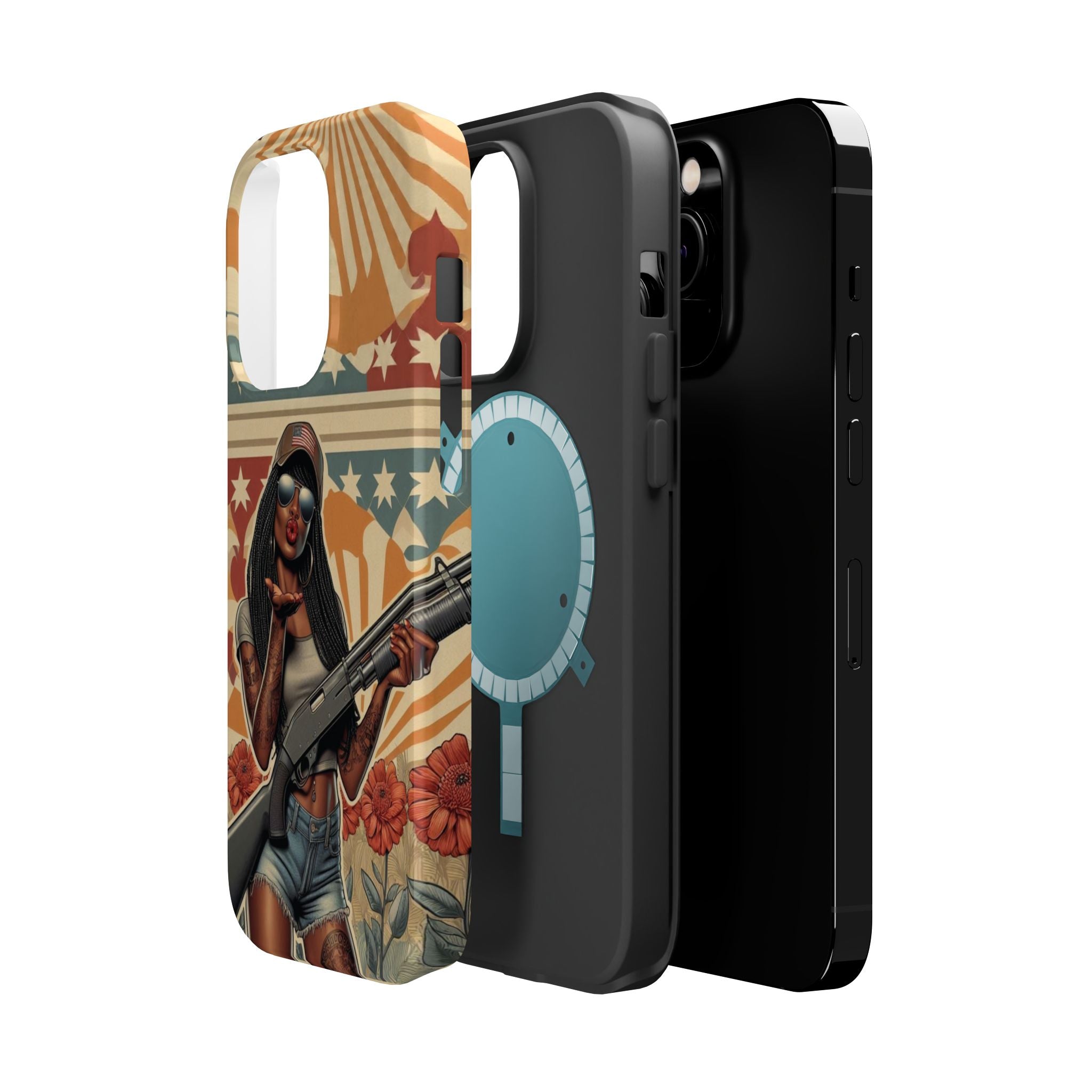 Americana 12GA Pinup Girl - Magnetic Impact‑Resistant Phone Case  iPhone 13-17 / Samsung S26  MagSafe Compatible