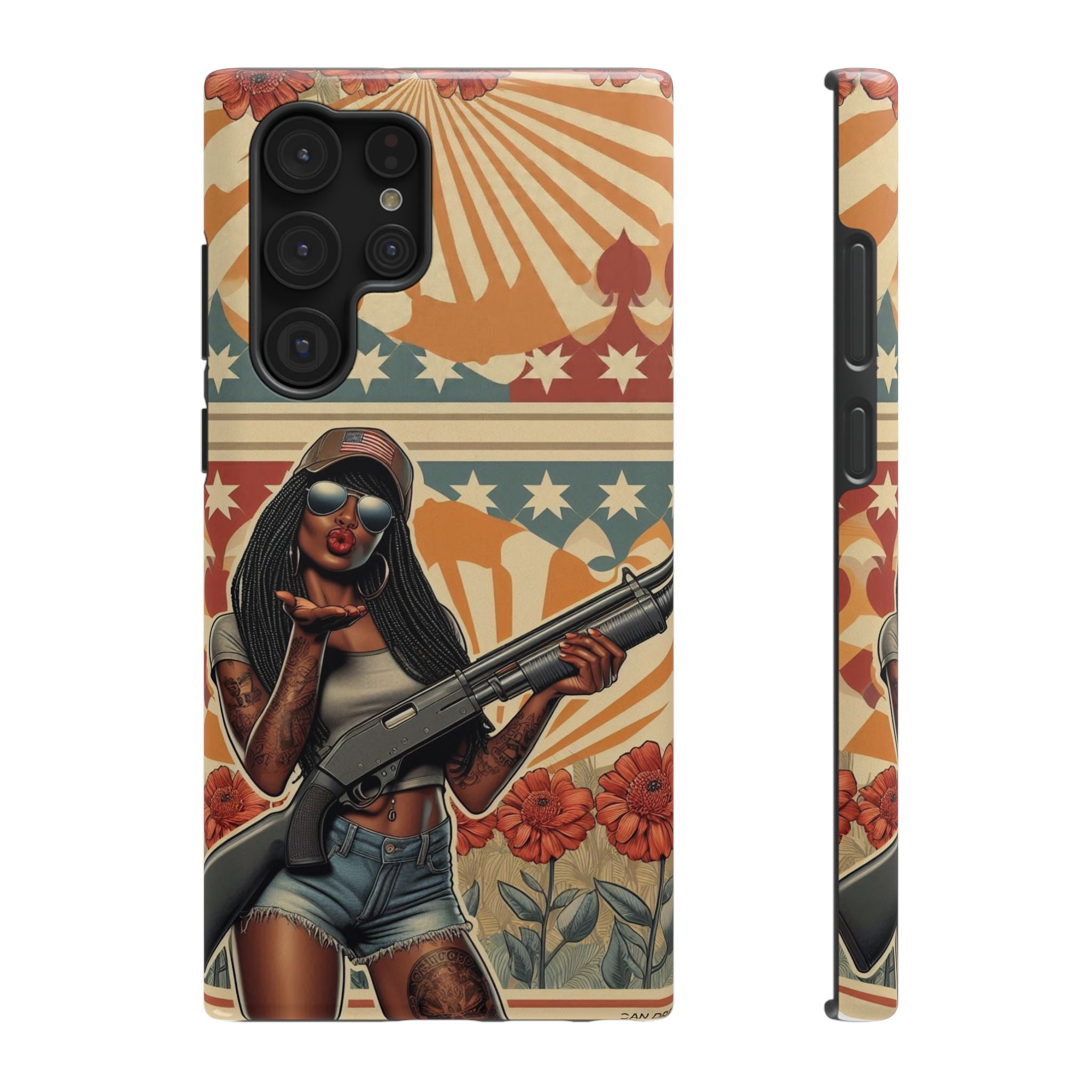 Americana 12 Gauge Pinup Girl - Impact‑Resistant Phone Case   Samsung Galaxy Series S22 / S22+ / S22 Ultra - S25 / S25+ / S25 Ultra