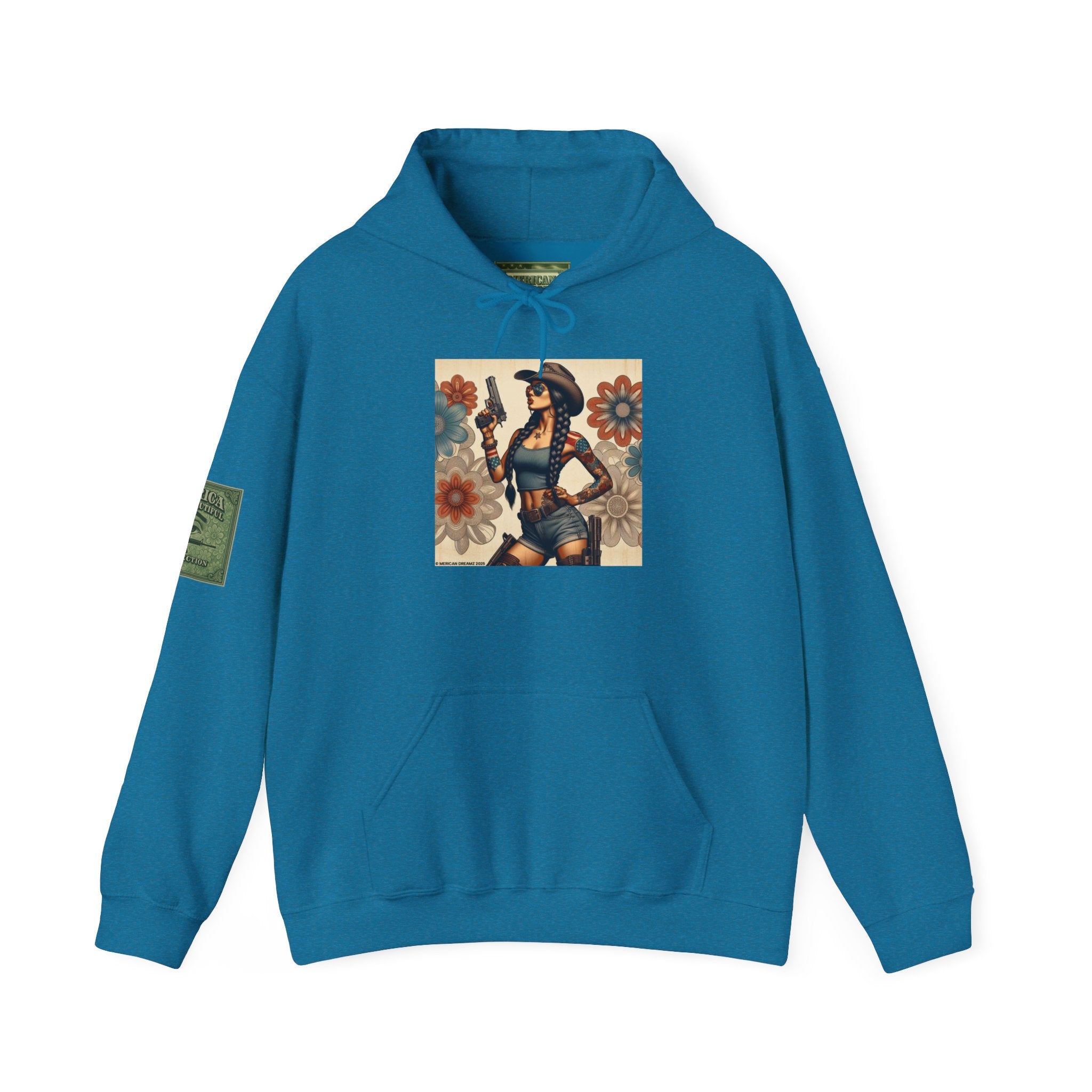 Retro Americana Pinup Gunslinger Hoodie — Vintage Pinup Girls Pullover