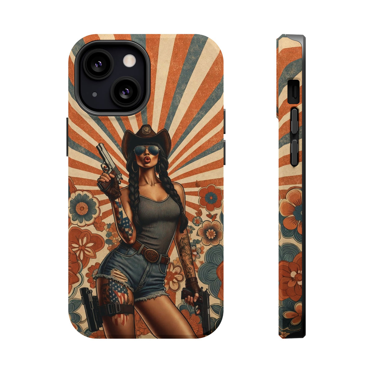 Americana 9mm Pinup Girl - Magnetic Impact‑Resistant Phone Case  iPhone 13-17 / Samsung S26  MagSafe Compatible