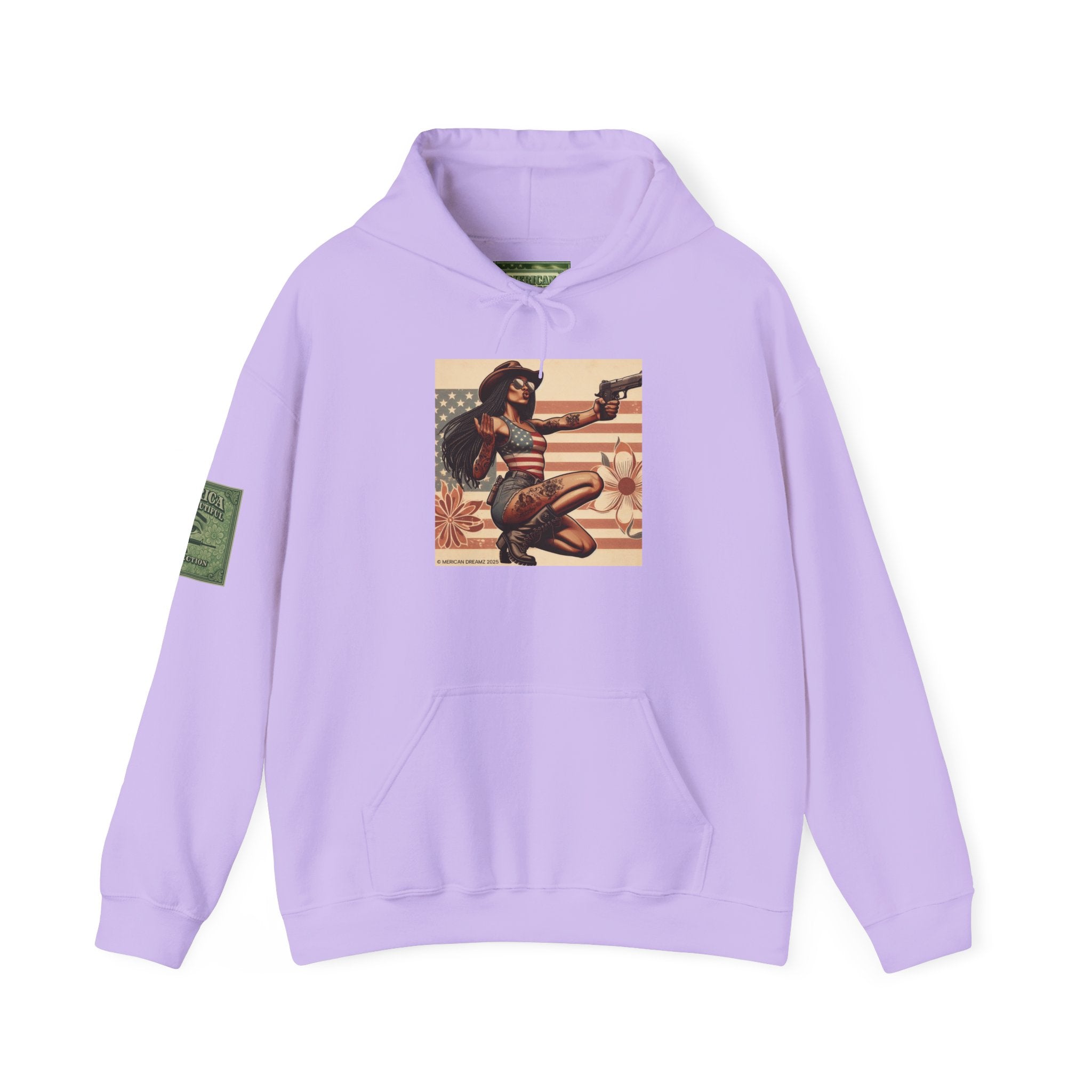 Retro Americana Pinup Gunslinger Hoodie — Vintage Pinup Girls Pullover