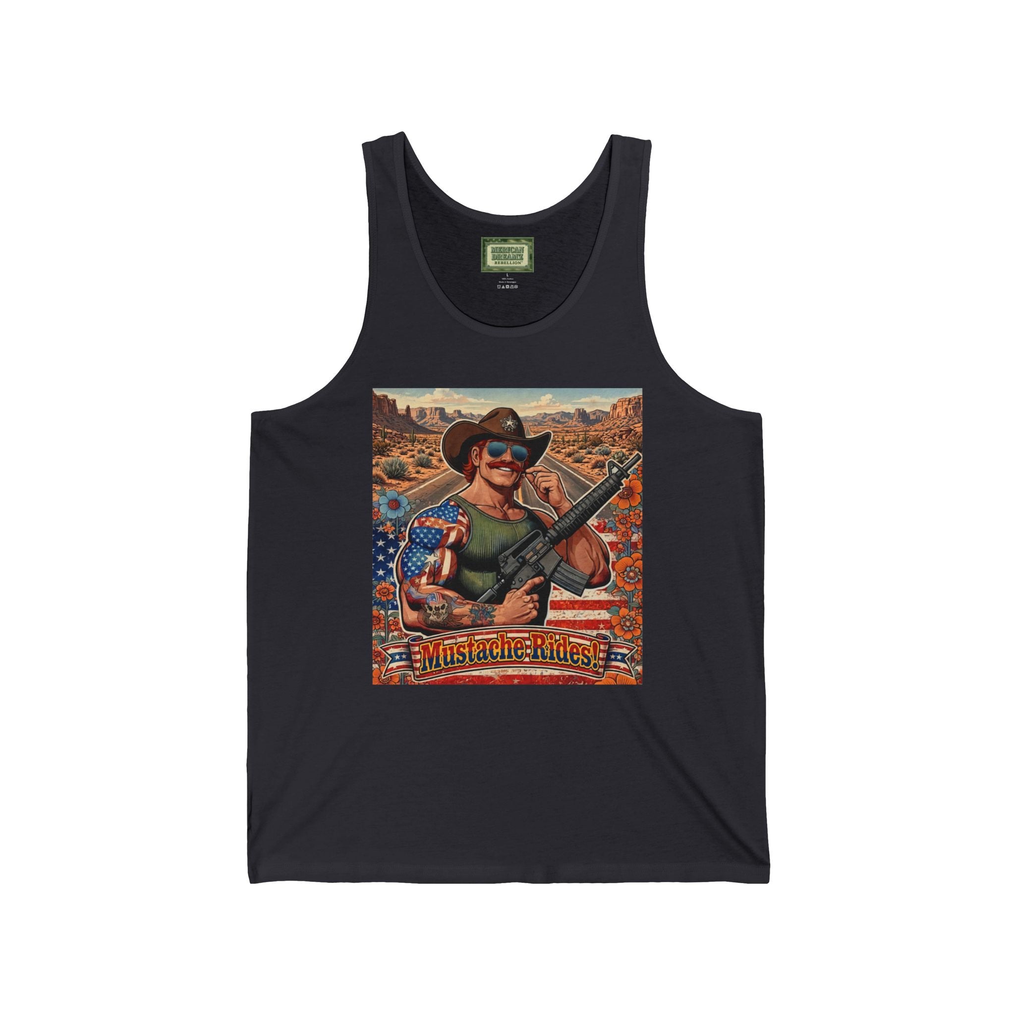 MERICAN UNCLE - Graphic Tank Top - Mustache Rides - 4