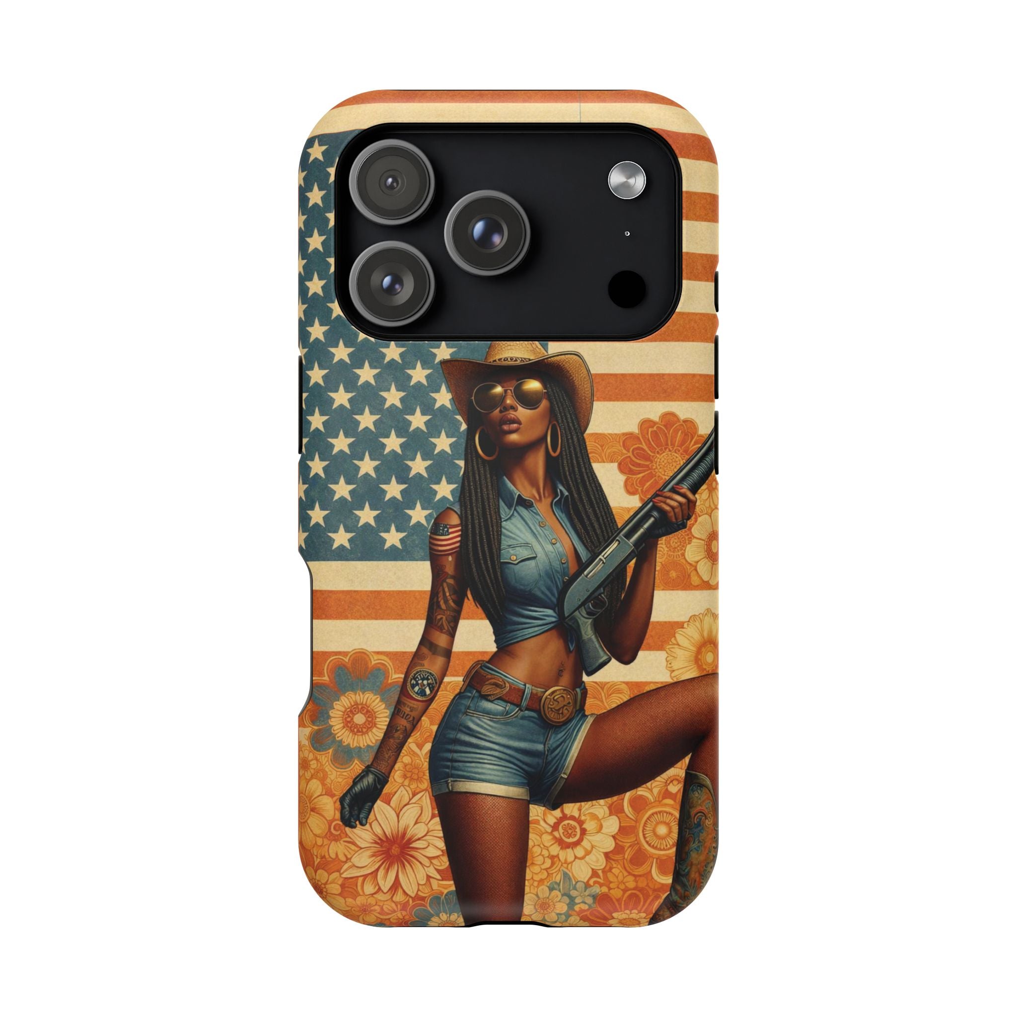 Americana 12GA Pinup Girl - Magnetic Impact‑Resistant Phone Case  iPhone 13-17 / Samsung S26  MagSafe Compatible