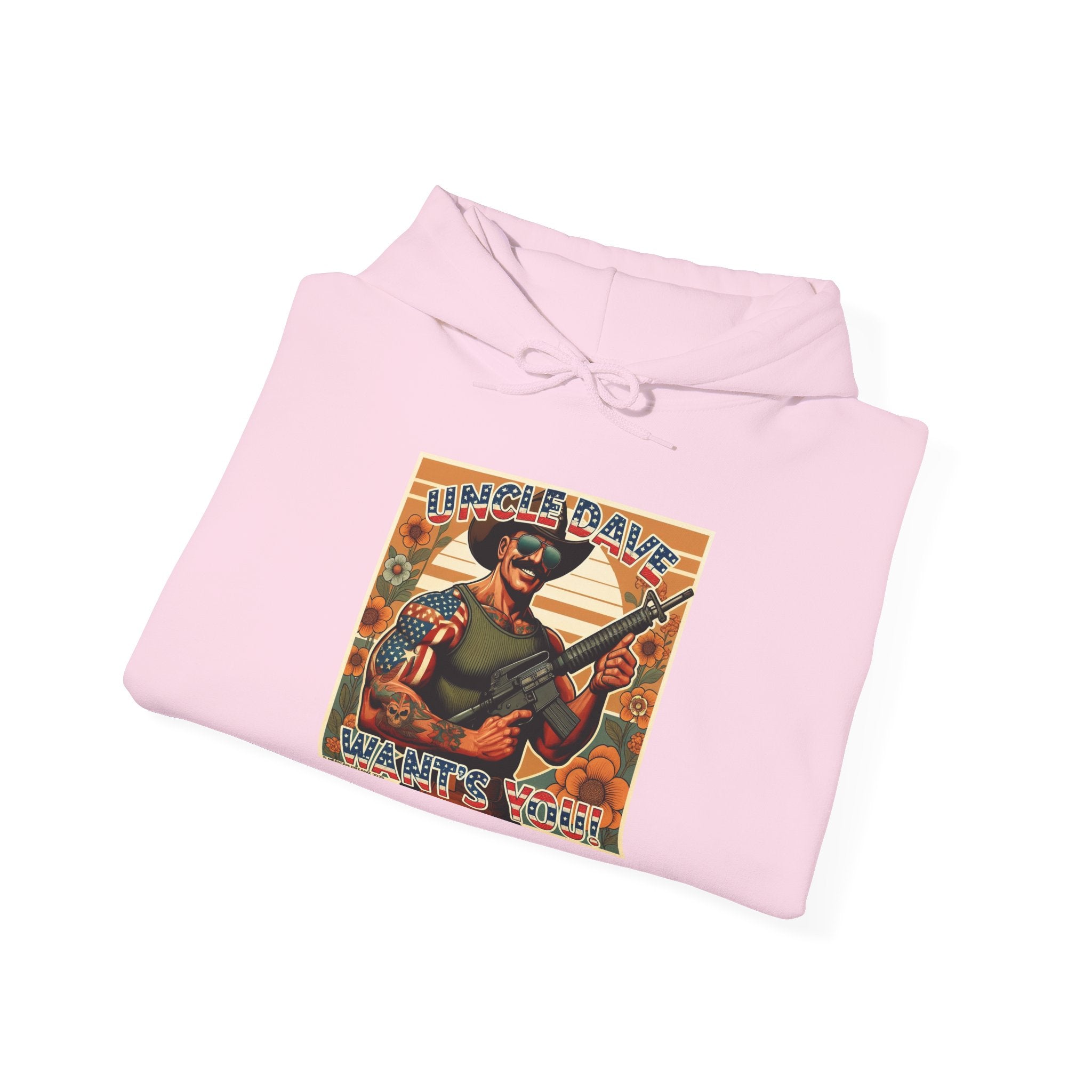 Patriotic 'Uncle Dave Wants You' Hoodie — Gunslinger Girls Rifle Retro Illustration (US Only)