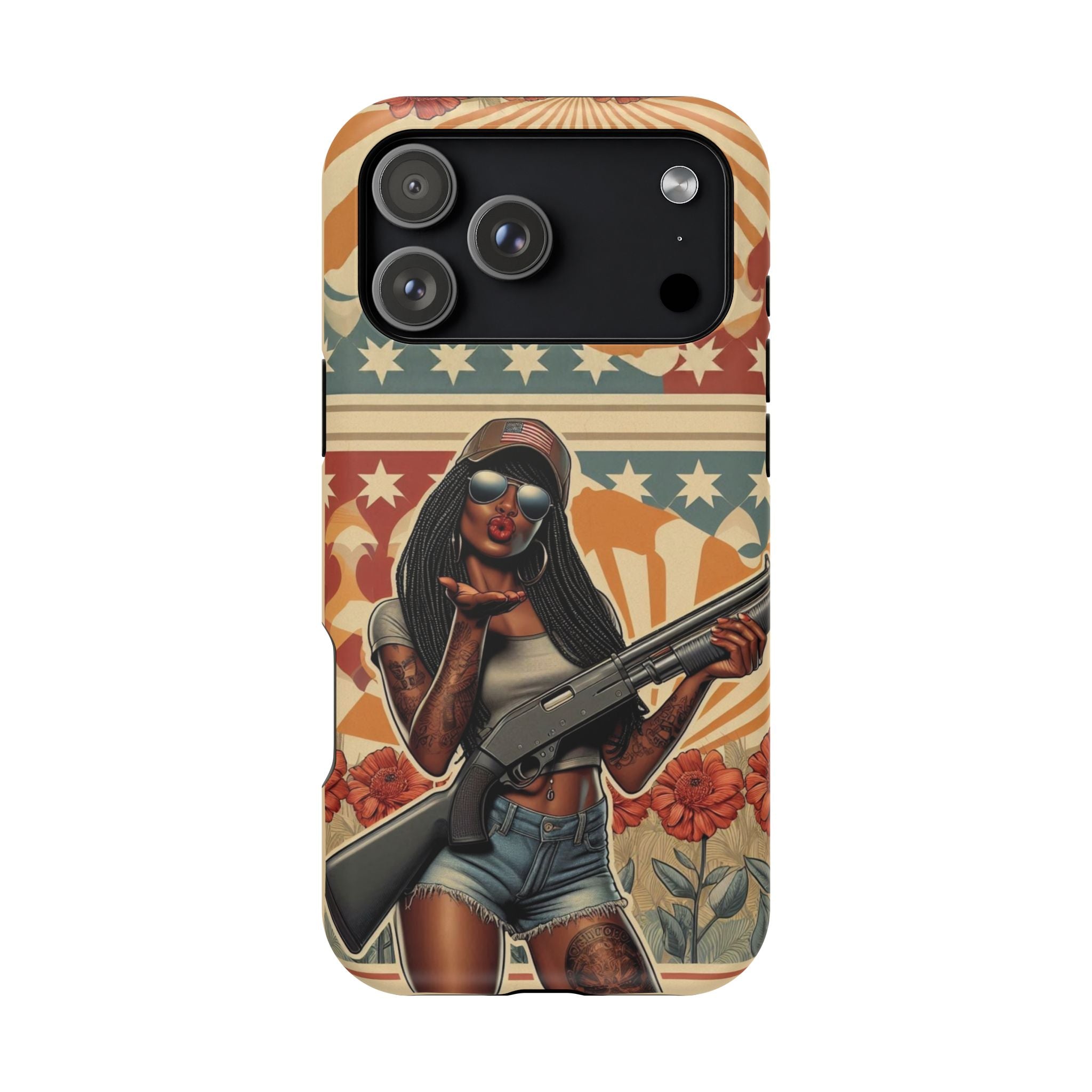 Americana 12GA Pinup Girl - Magnetic Impact‑Resistant Phone Case  iPhone 13-17 / Samsung S26  MagSafe Compatible