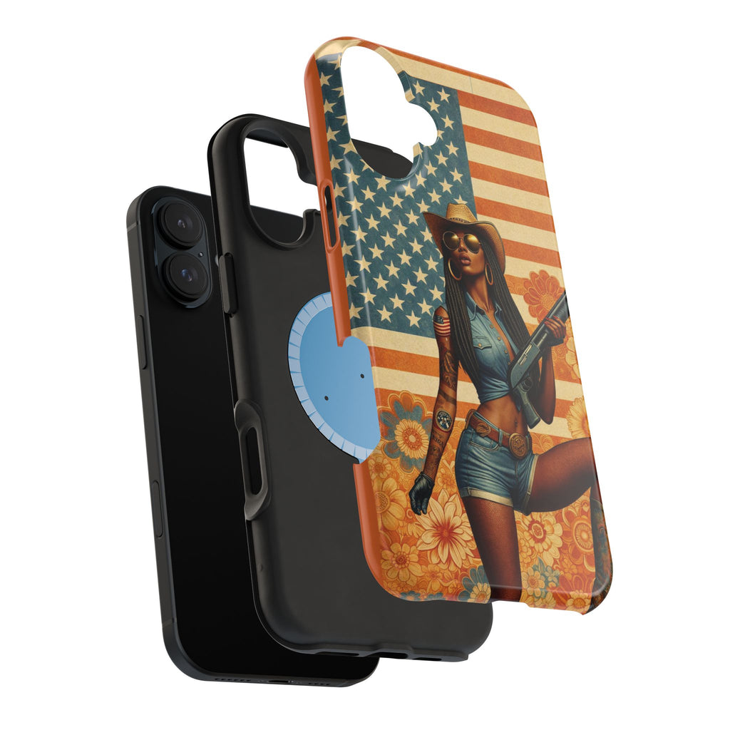 Americana 12GA Pinup Girl - Magnetic Impact‑Resistant Phone Case  iPhone 13-17 / Samsung S26  MagSafe Compatible