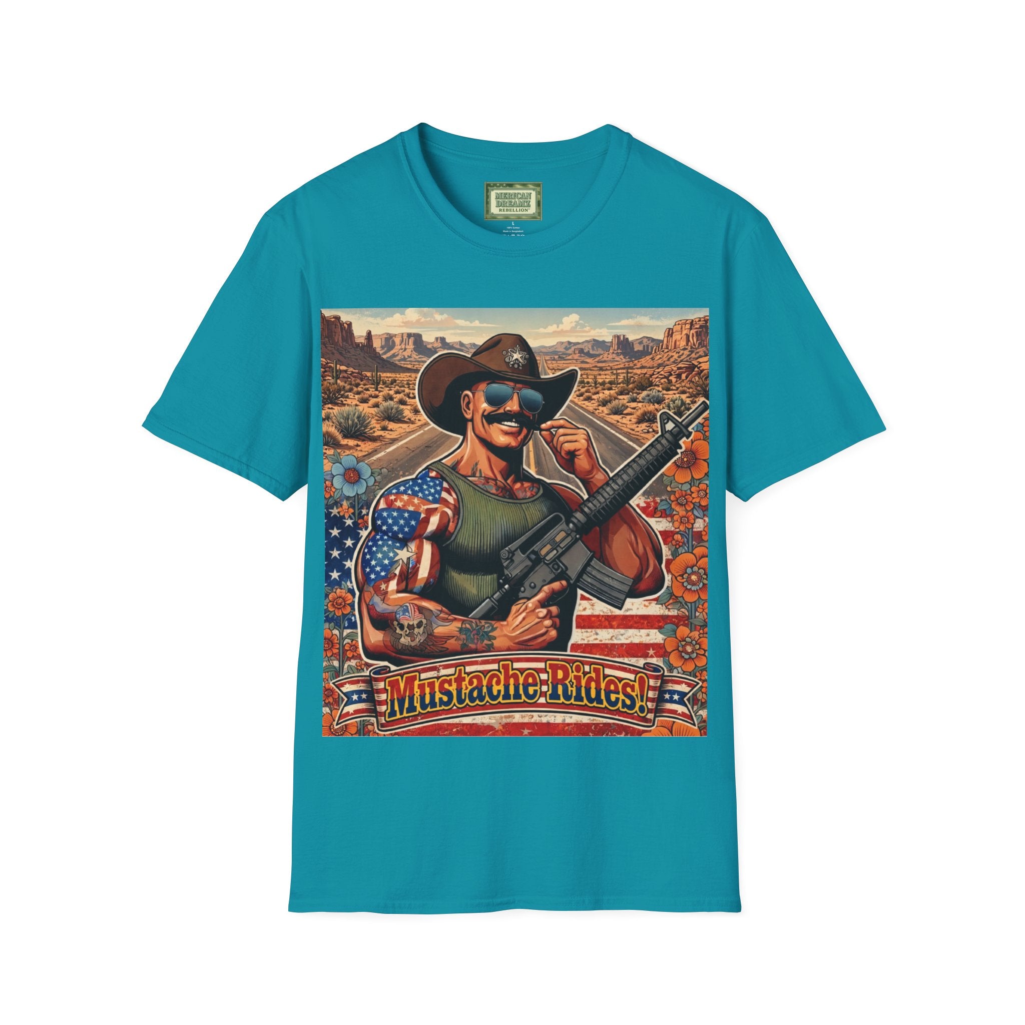 MERICAN UNCLE - Graphic T-Shirt - Mustache Rides - 1