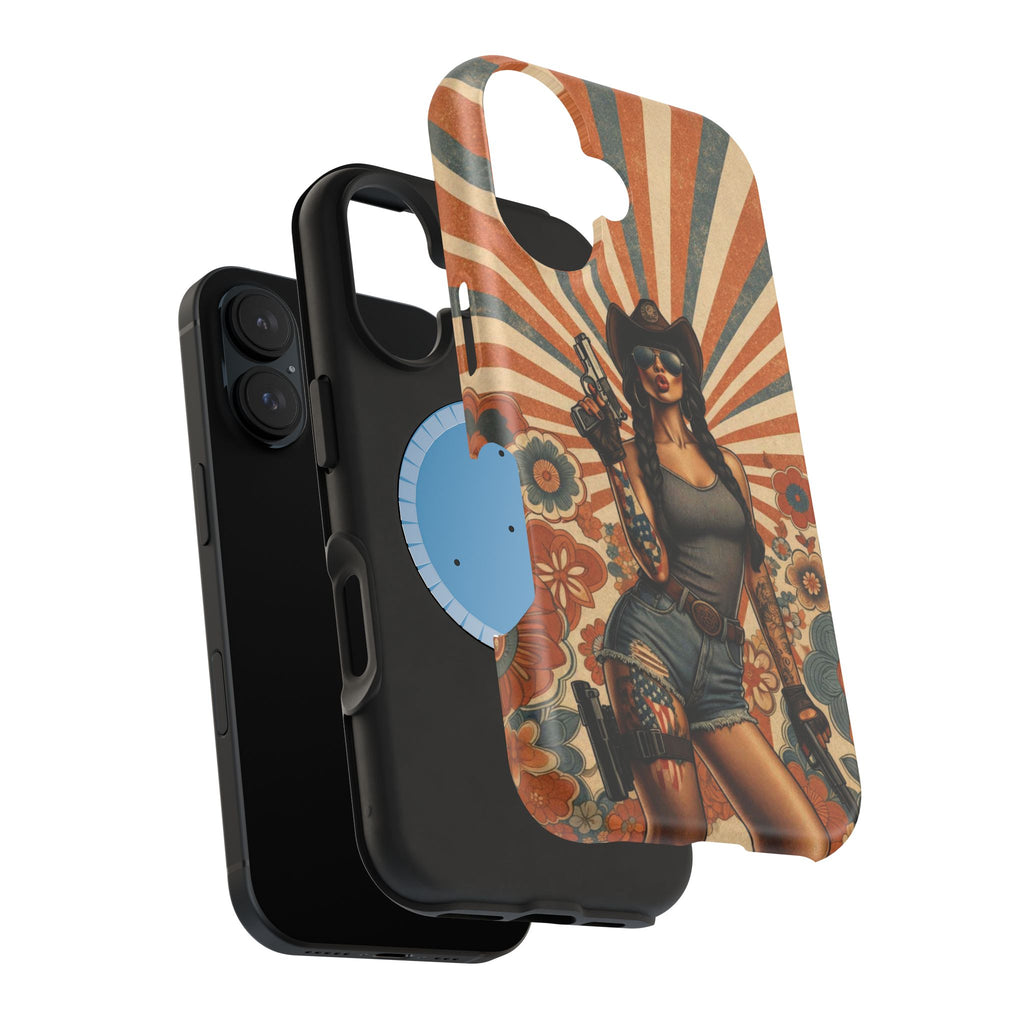 Americana 9mm Pinup Girl - Magnetic Impact‑Resistant Phone Case  iPhone 13-17 / Samsung S26  MagSafe Compatible