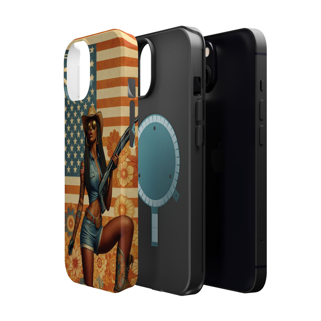 Americana 12GA Pinup Girl - Magnetic Impact‑Resistant Phone Case  iPhone 13-17 / Samsung S26  MagSafe Compatible