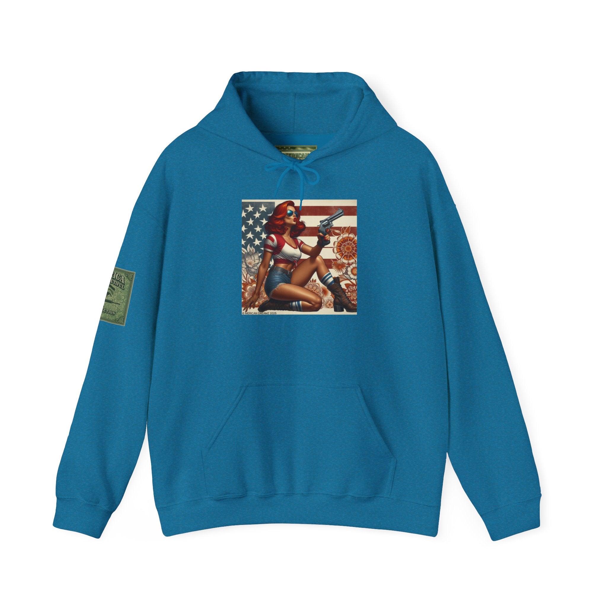 Retro Americana Pinup Gunslinger Hoodie — Vintage Pinup Girls Pullover